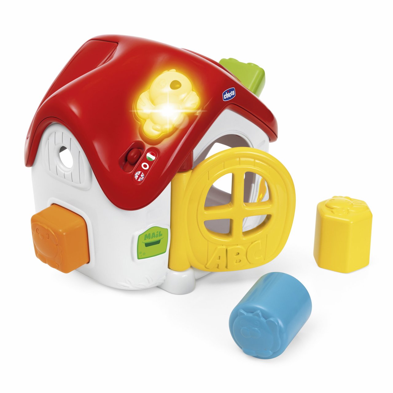 Jucarie de sortare 2 in 1 Chicco casuta ABC, franceza-engleza,10-36luni