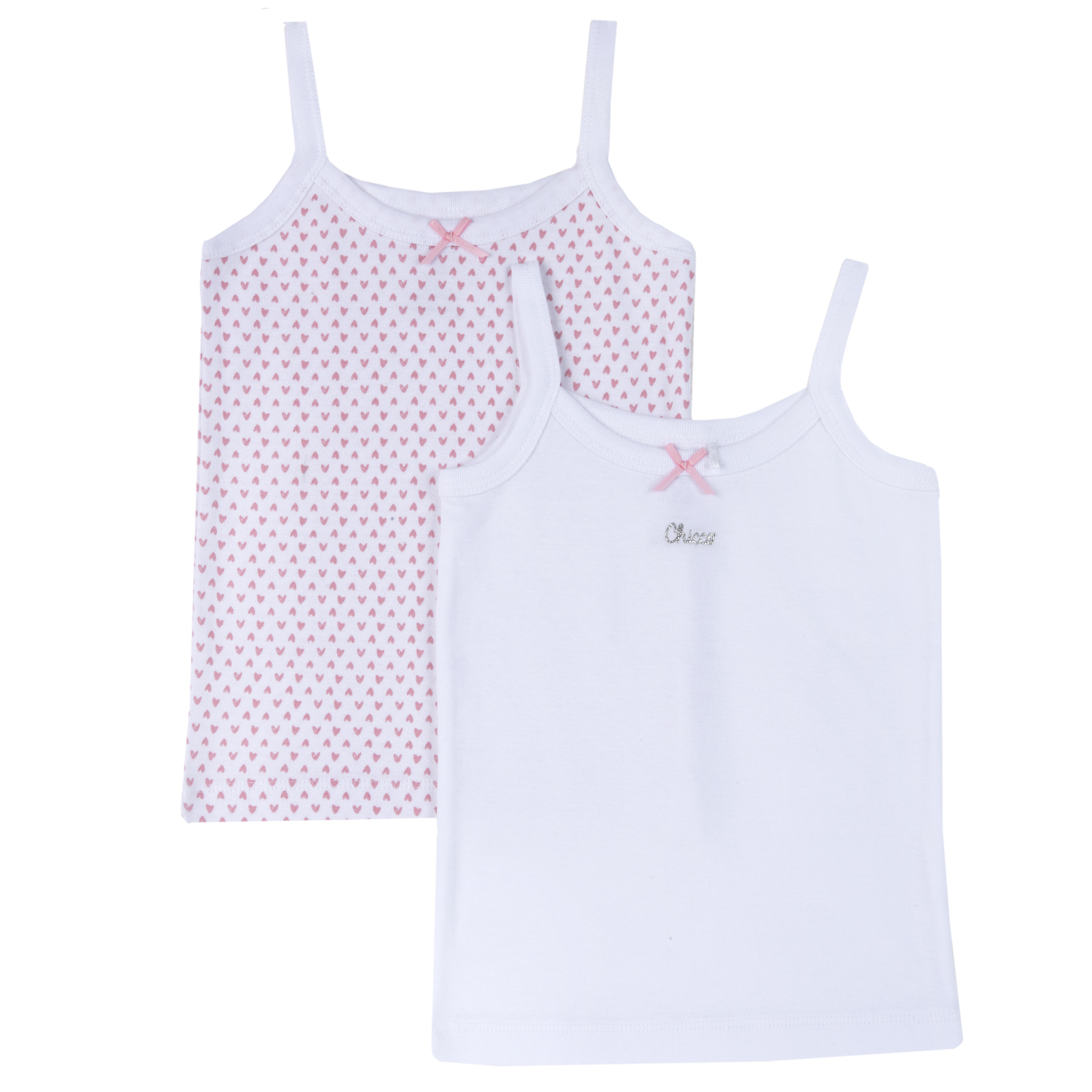 Maieu fetite chicco, set 2 buc, alb cu roz, 11488