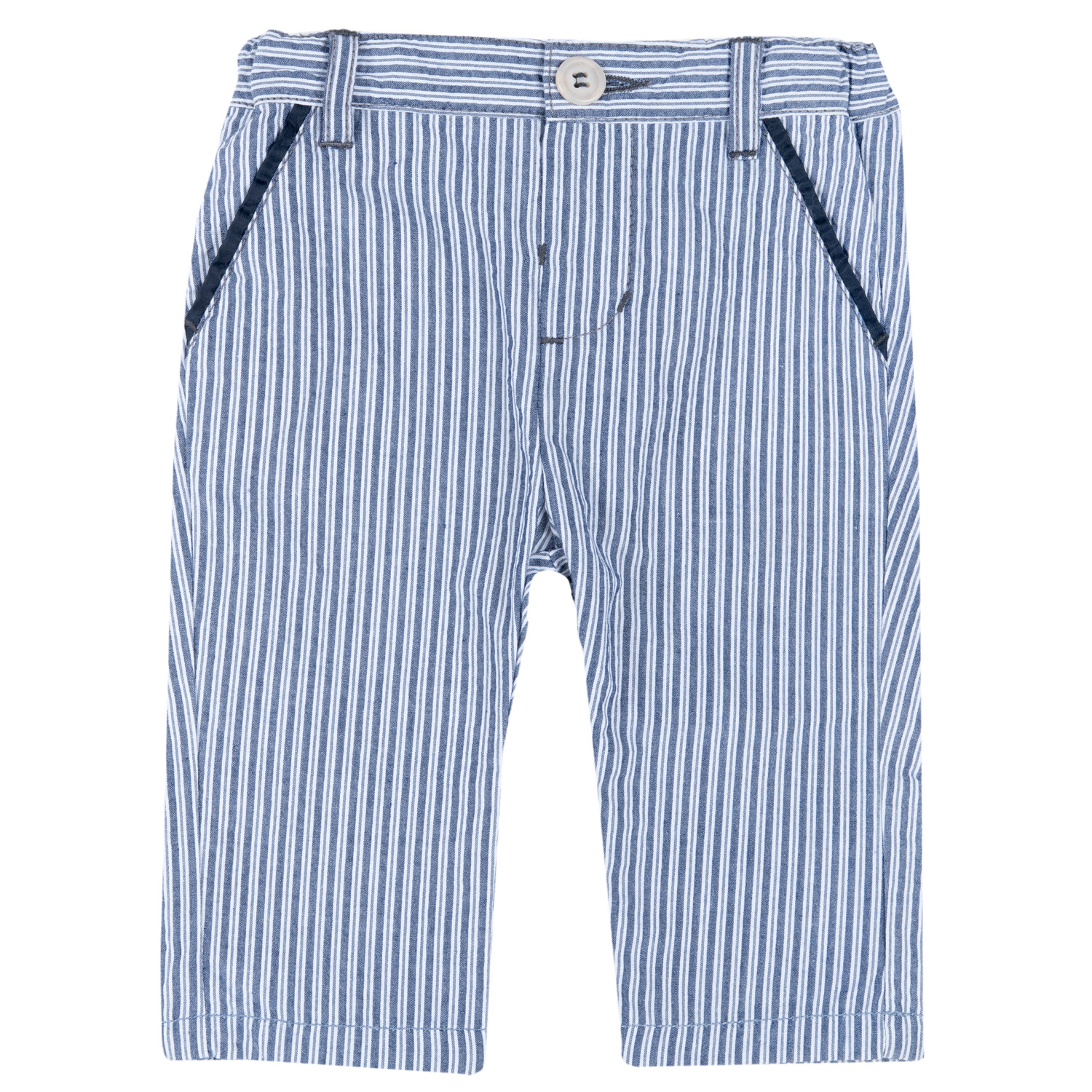 Pantaloni copii Chicco, alb cu albastru, 08431 08431 imagine noua