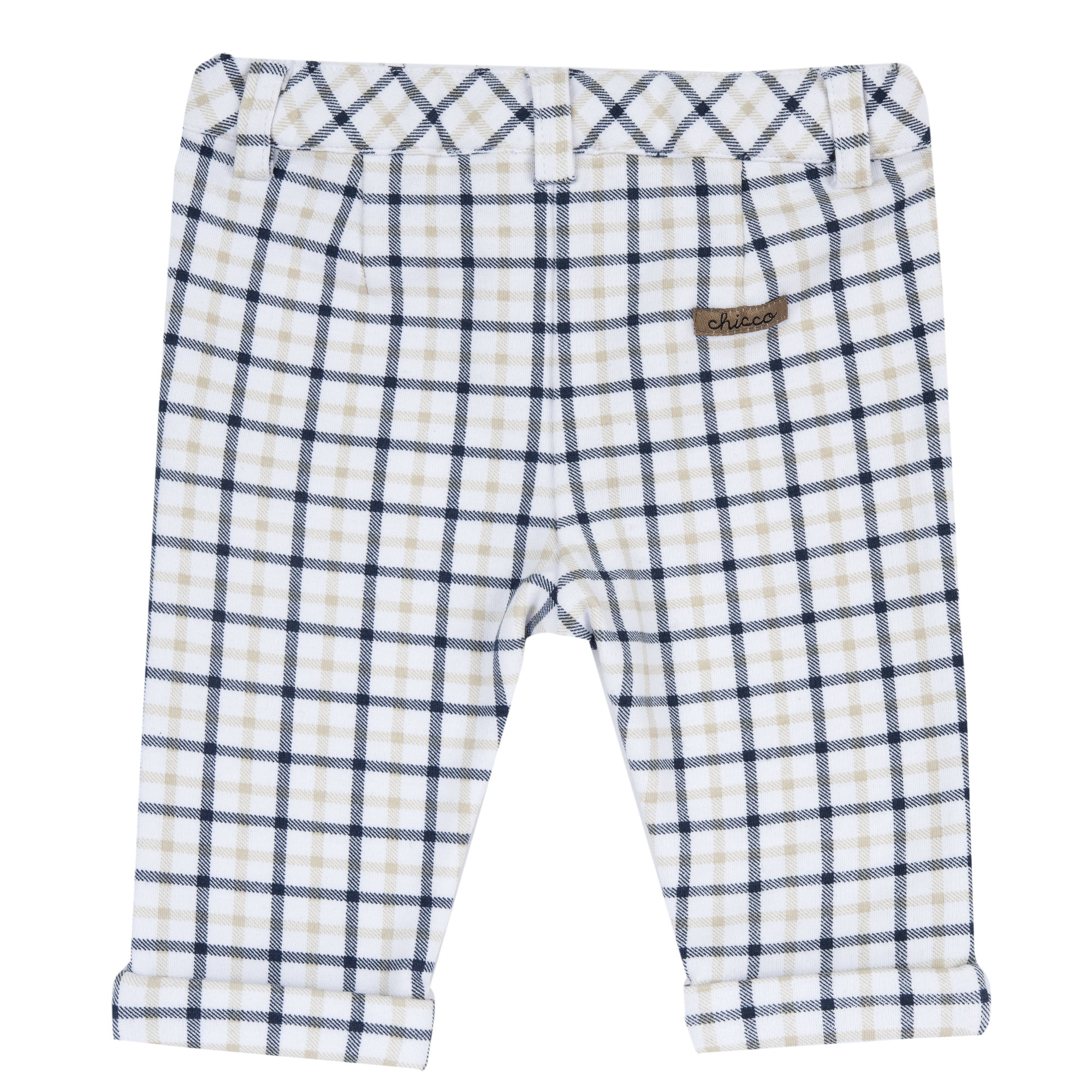 Pantaloni copii Chicco, Alb Cu Bleumarin, 24224-66MFCO