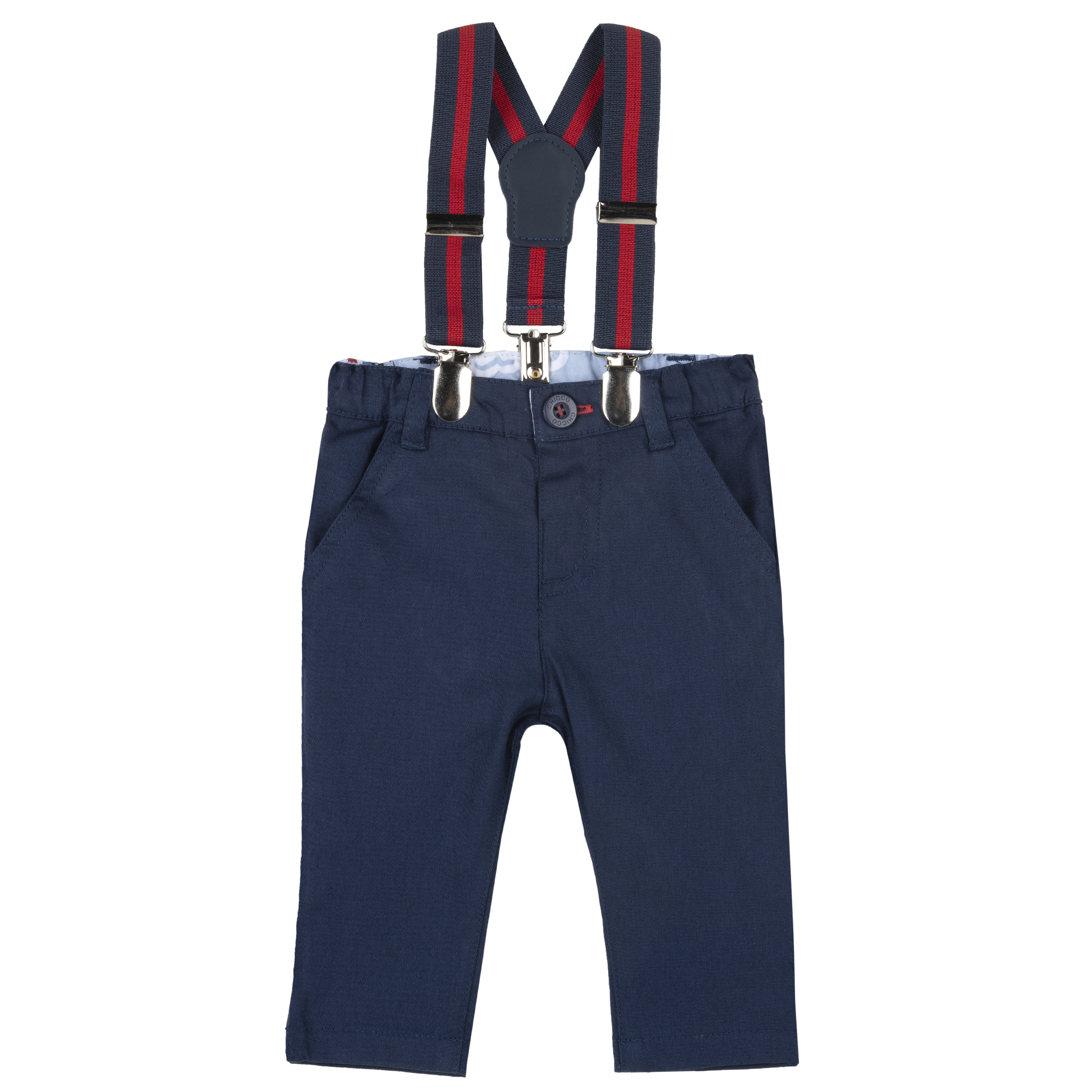 Pantaloni copii Chicco cu bretele, albastru, 08633