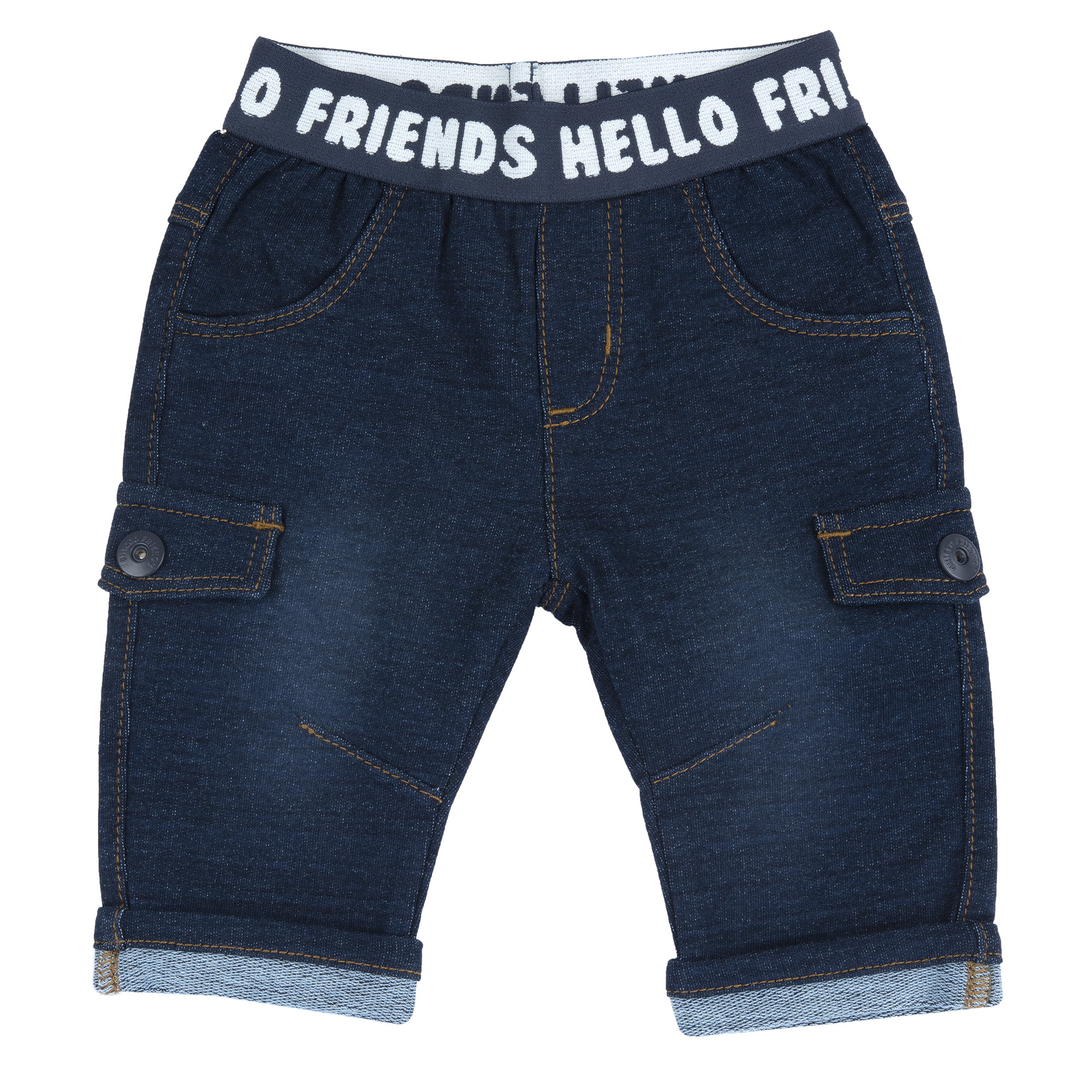 Pantaloni copii Chicco denim stretch, albastru inchis, 07878-67MFCO