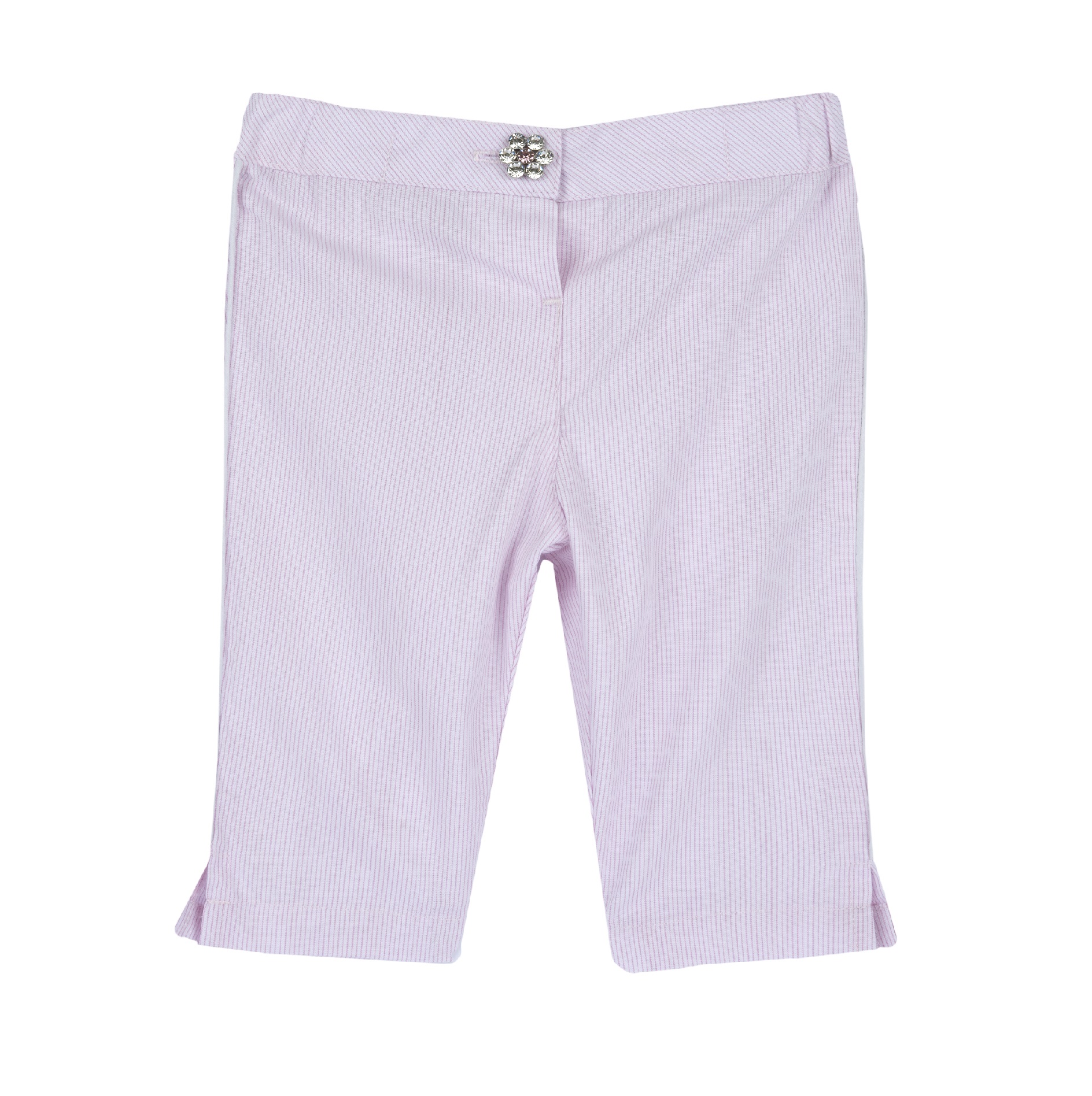 Pantaloni copii Chicco din poplin, alb cu roz, 08824-64MFCO Pantaloni copii