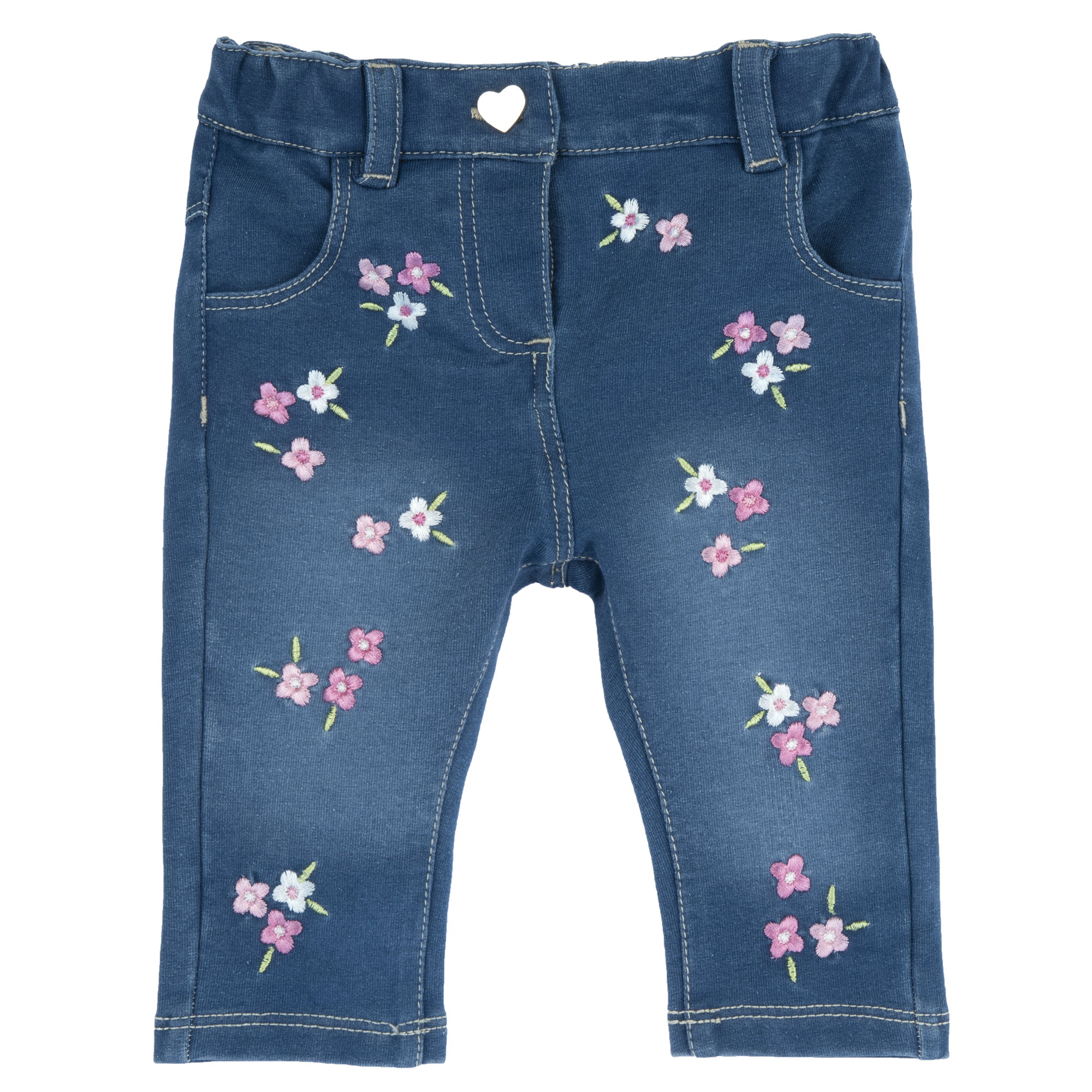 Pantaloni copii Chicco stretch cu broderii, 16866-68MFCO