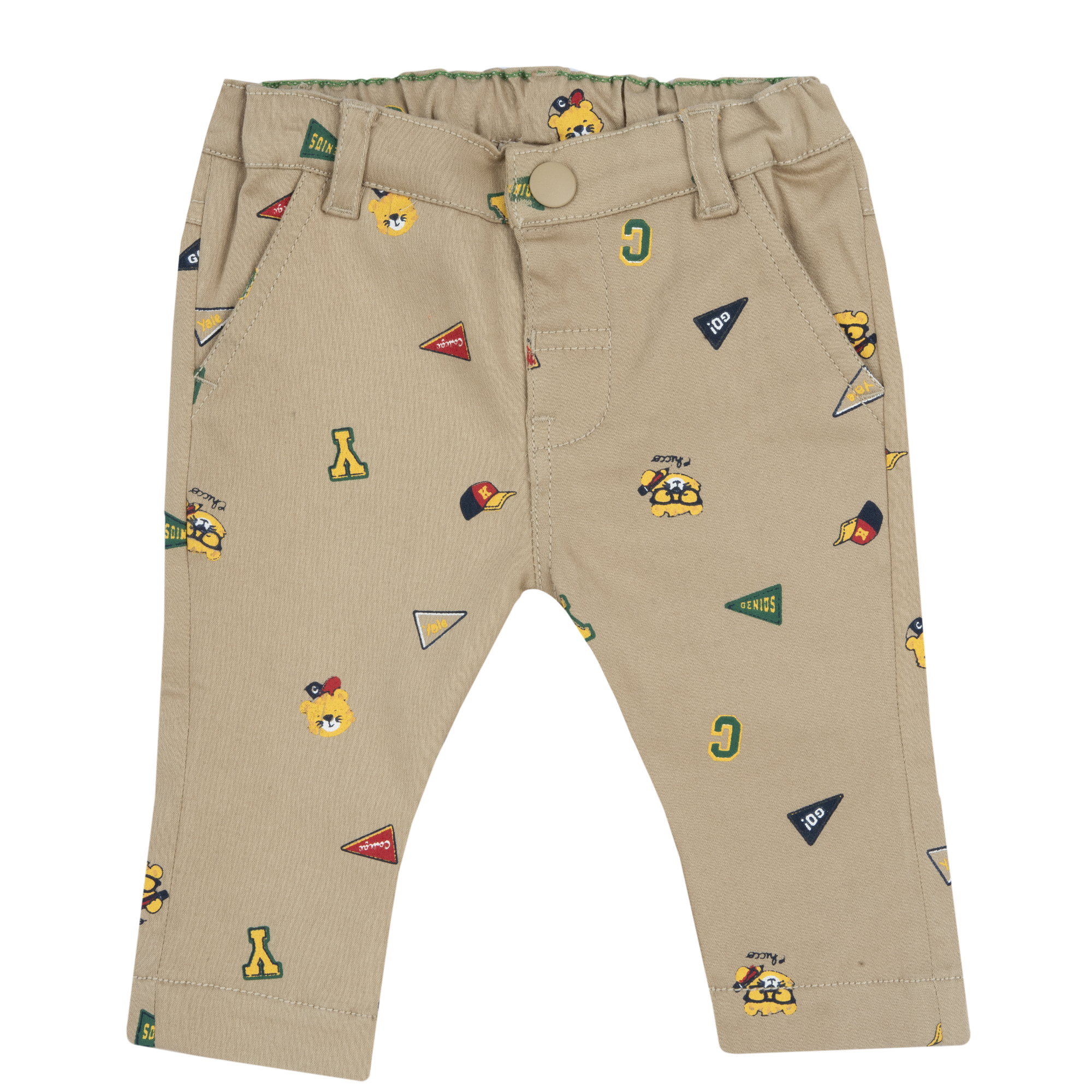 Pantaloni lungi copii Chicco, Bej cu model, 08891-65MFCO