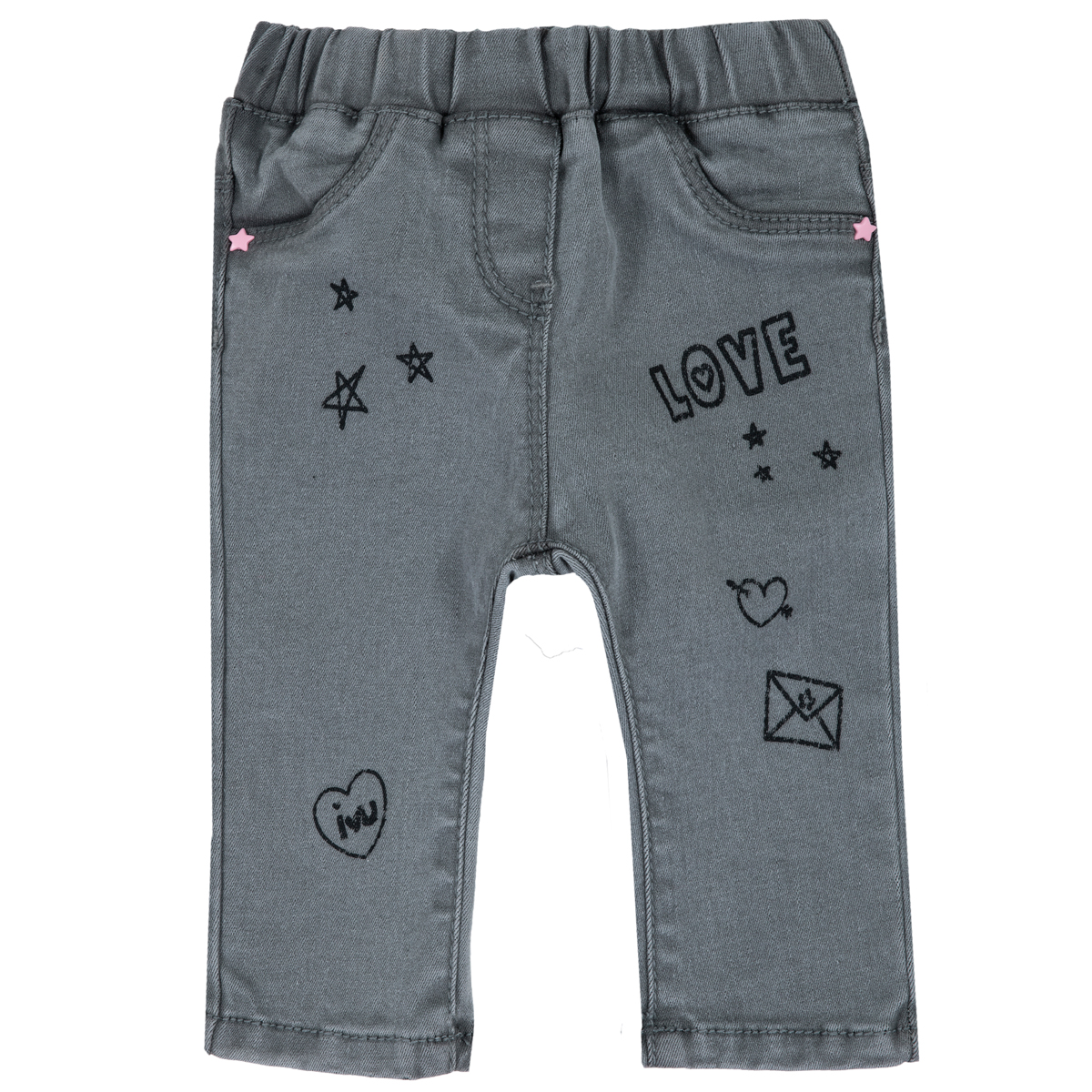Pantaloni lungi copii Chicco, denim elastic, gri, 24997 CHICCO