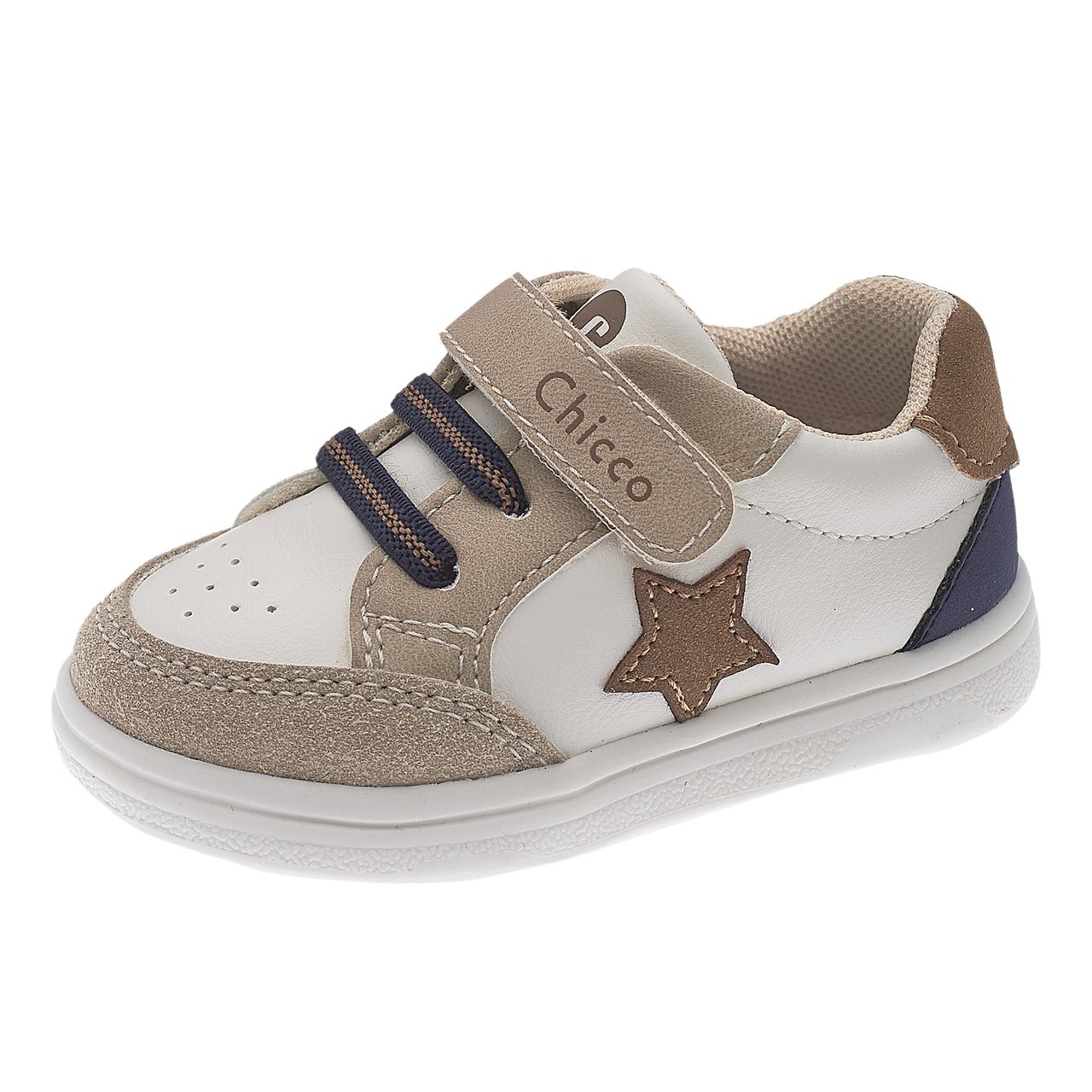 Pantofi sport bebe Chicco Gozzy, Alb cu flori, 21052-69P