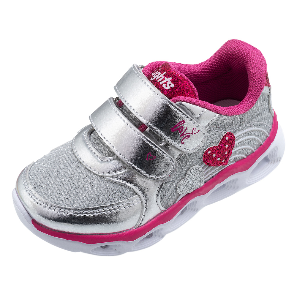 Pantofi sport copii chicco consuelo, luminite, argintiu, 65494