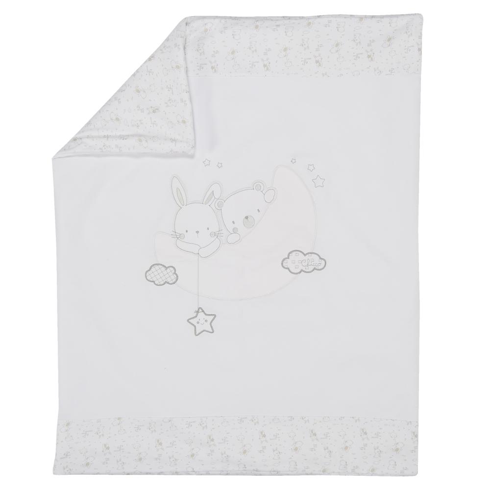 paturica landou cu husa detasabila chicco, alb cu broderie