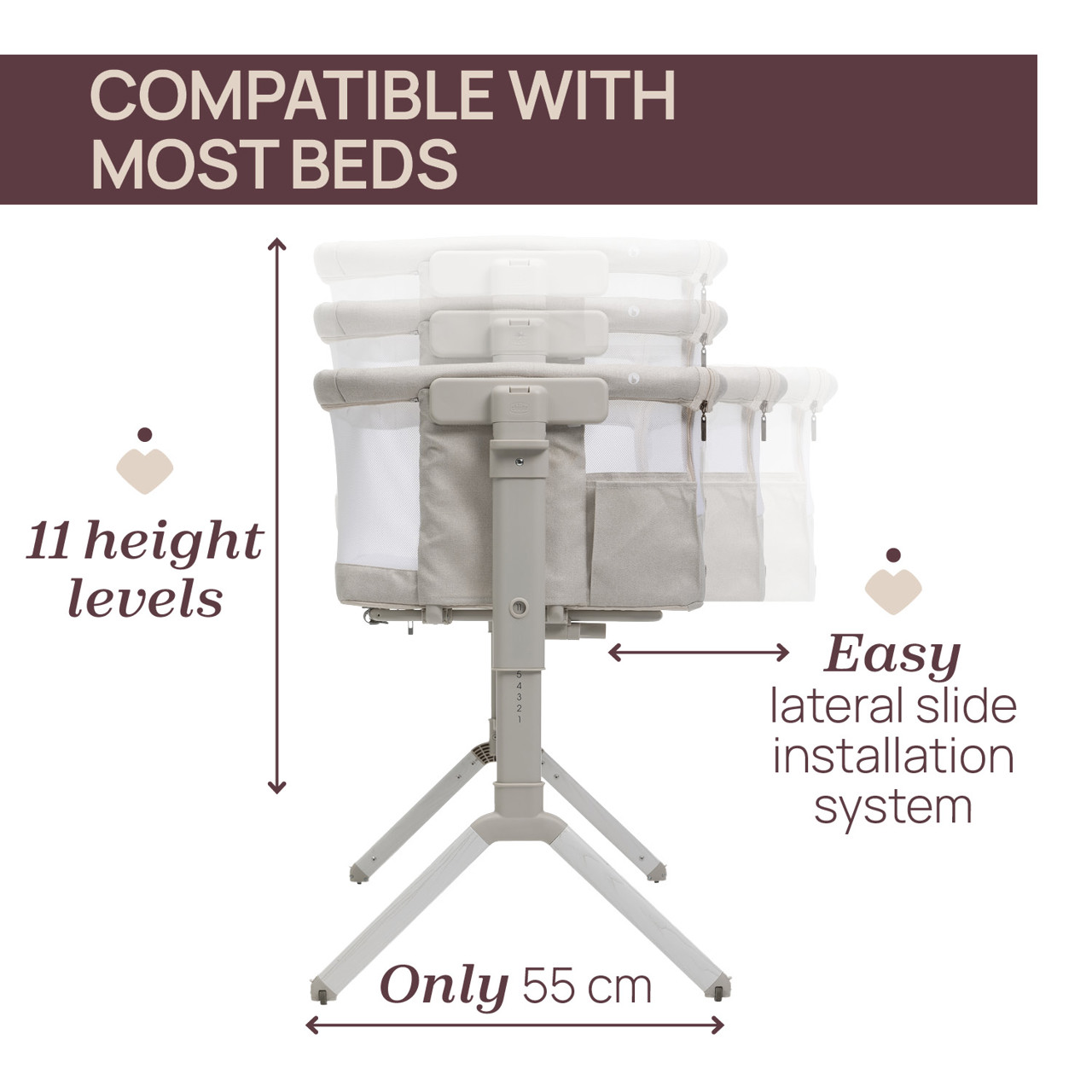 Patut pentru copii co-sleeping Chicco Next2Me Armonia, Motherpearl