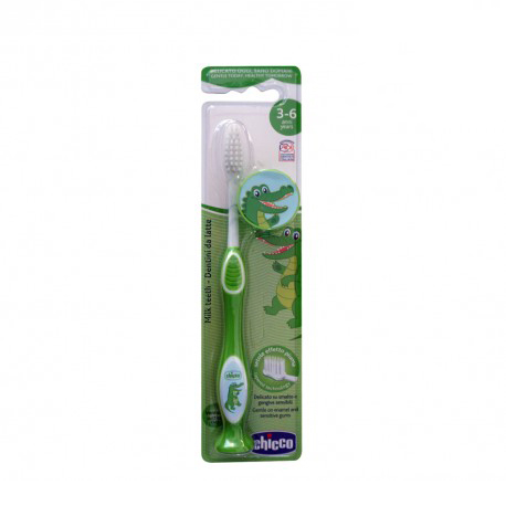 Periuta pentru dinti de lapte Chicco, 3-6 ani, verde