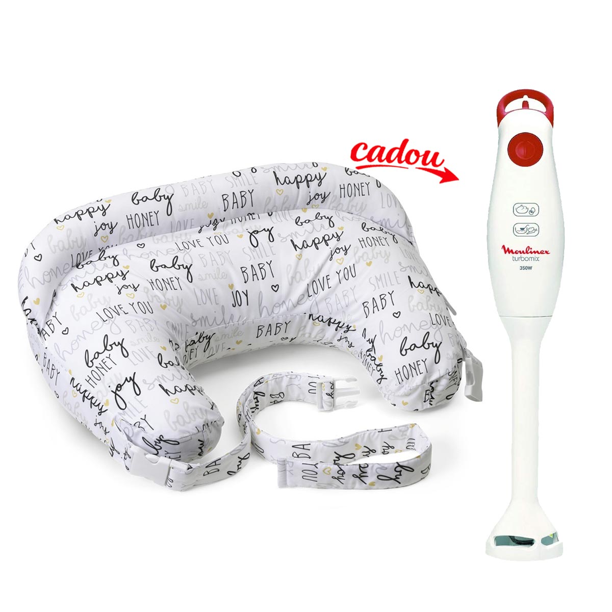 Perna alaptare Chicco Boppy Deluxe, Hello Baby, 0luni+