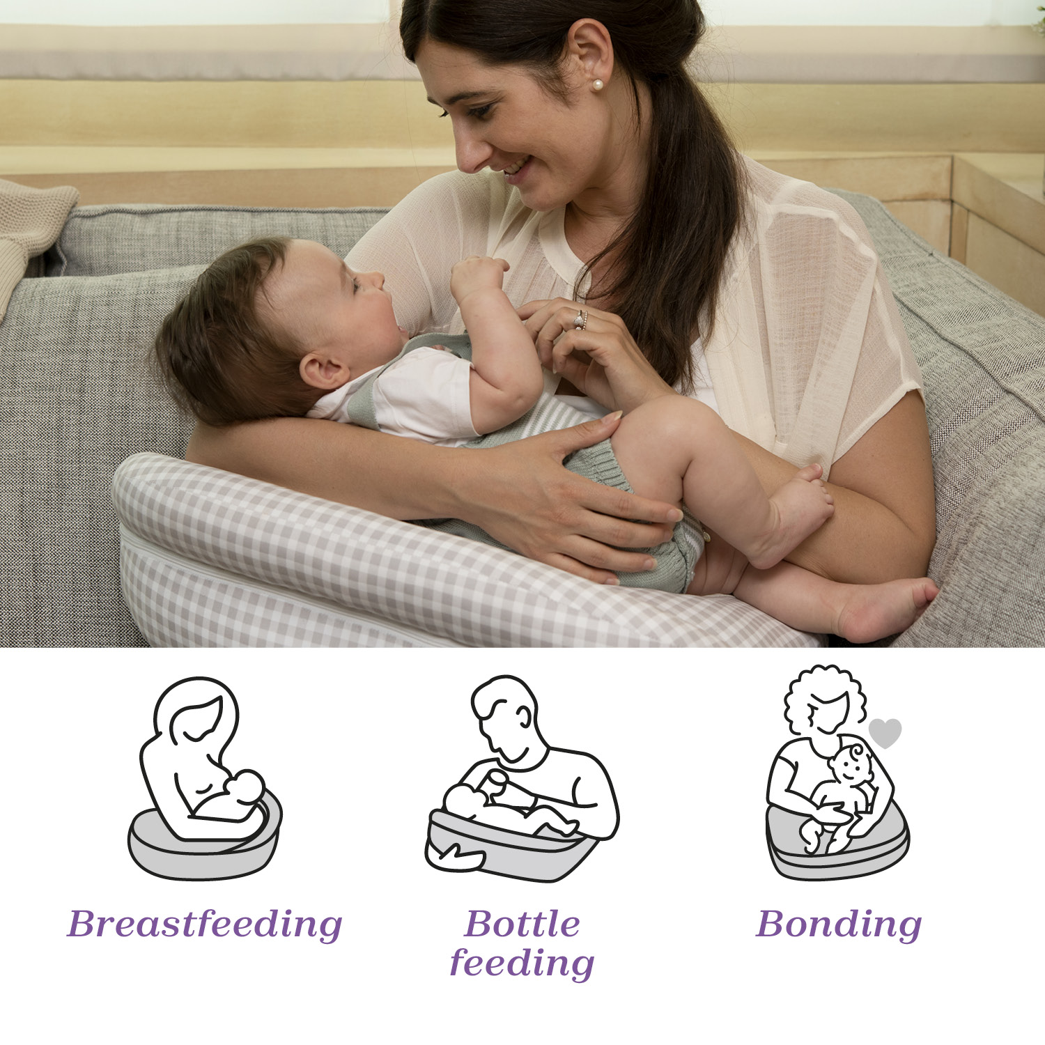 Perna alaptare Chicco Boppy Deluxe, Wild Flowers, 0luni+