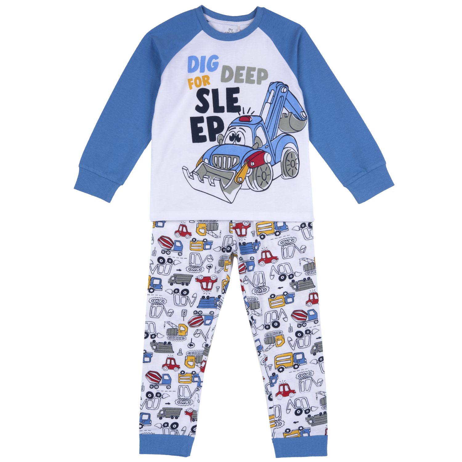 Pijama copii Chicco, alb cu model, 31385