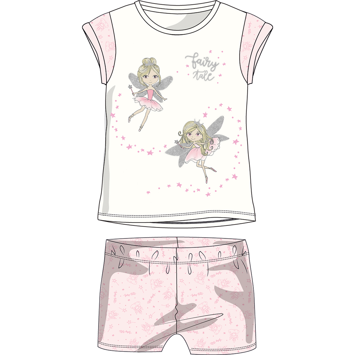 Pijama copii Chicco, alb cu roz, 35343 CHICCO