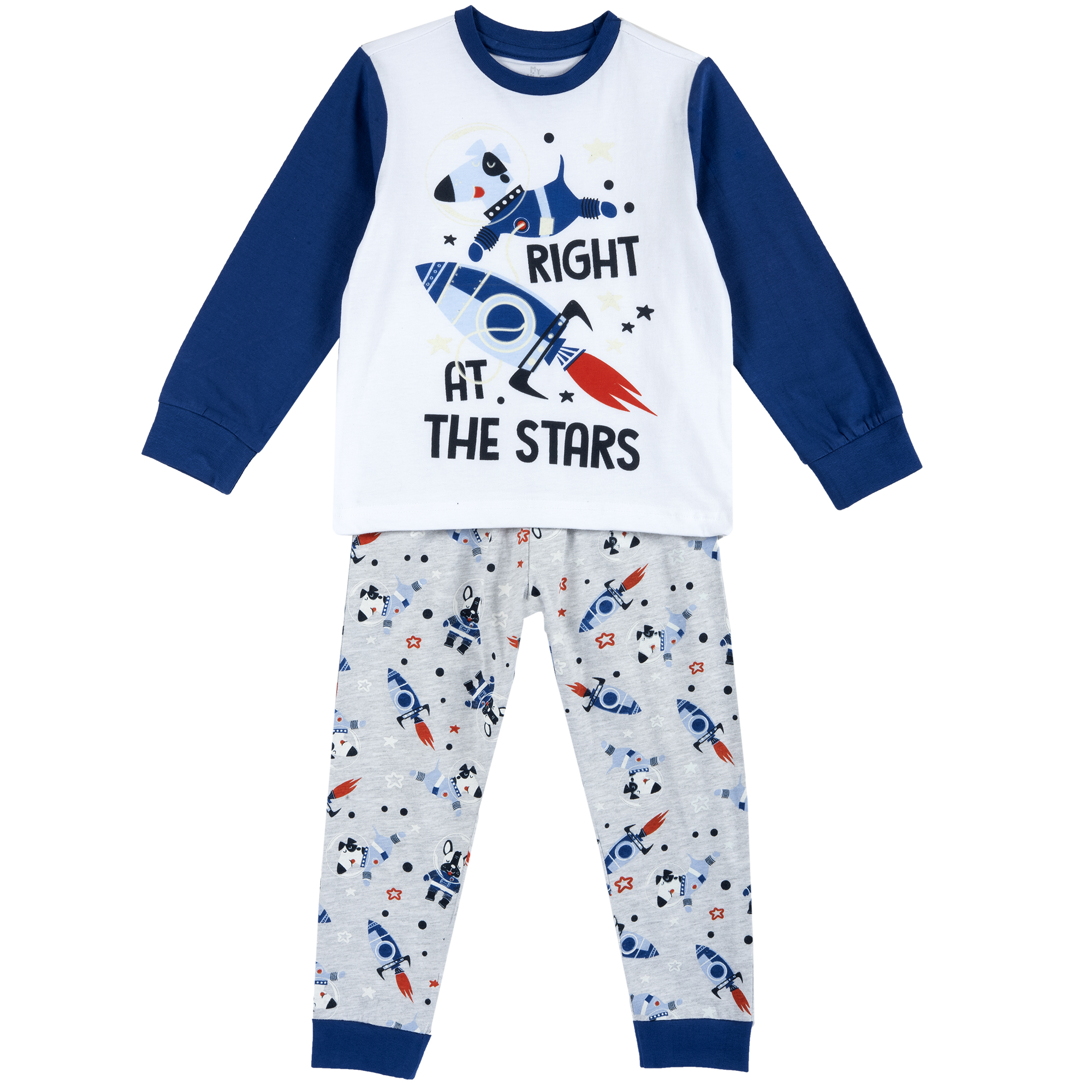 Pijama copii Chicco, albastru cu model, 31356 CHICCO imagine noua