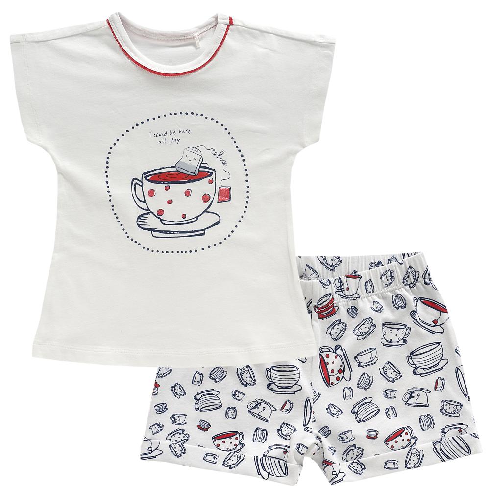 Pijama maneca scurta Chicco, fete, white, 35289