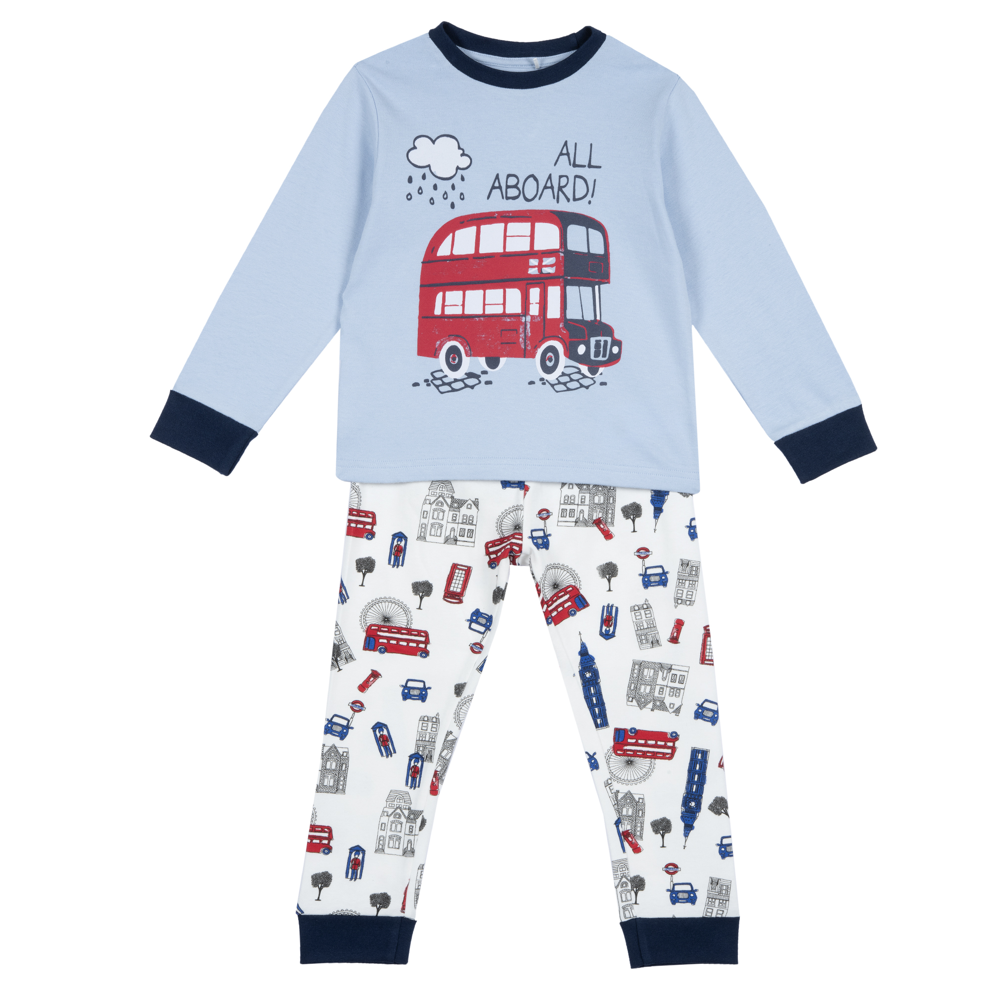 Pijama copii Chicco, bluza si pantaloni, turcoaz, 31074