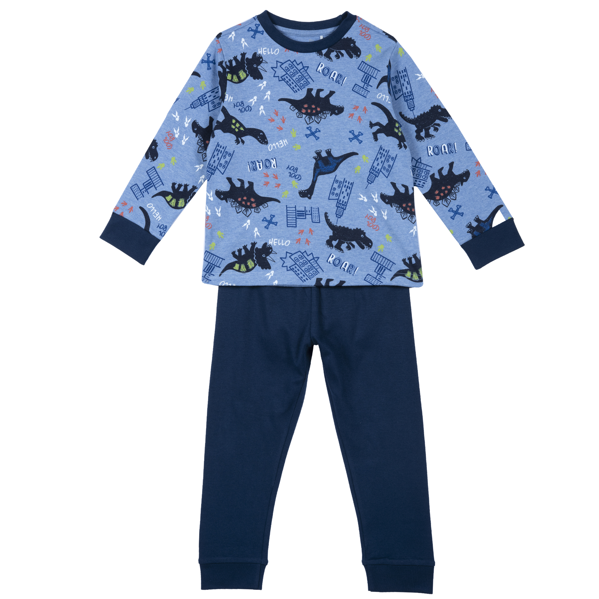 Pijama copii Chicco, bluza si pantalon, turcoaz, 31315 CHICCO imagine noua