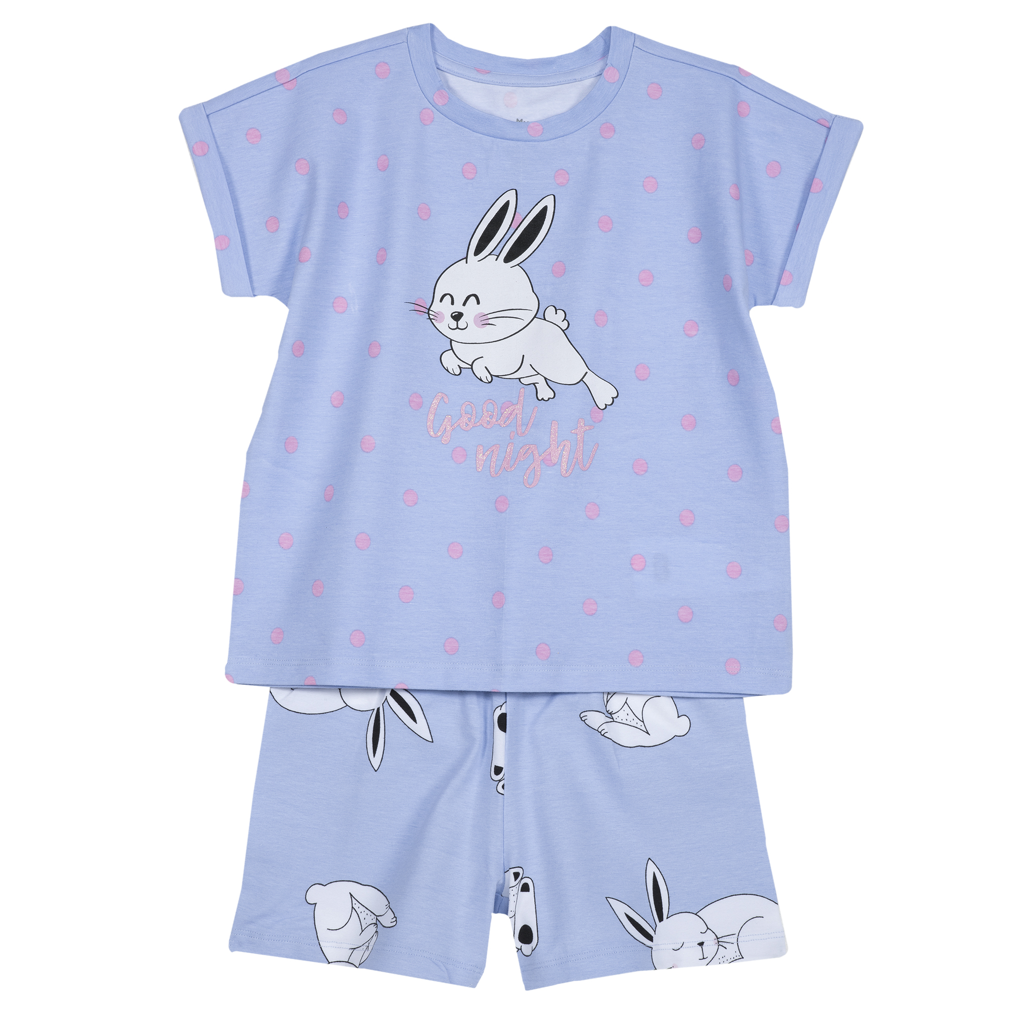 Pijama copii Chicco, maneca scurta, turcoaz cu alb, 35357