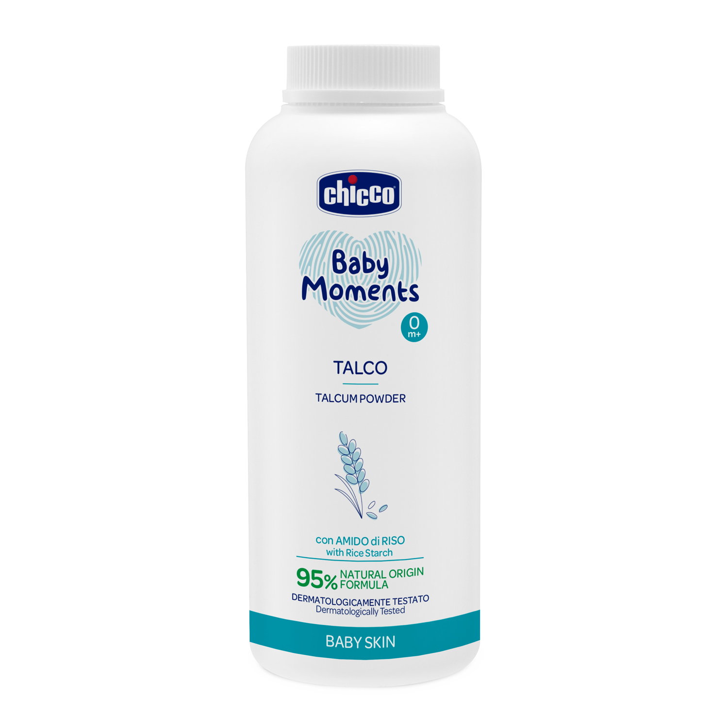 Pudra de talc Chicco Baby Moments, 150g, 0luni+