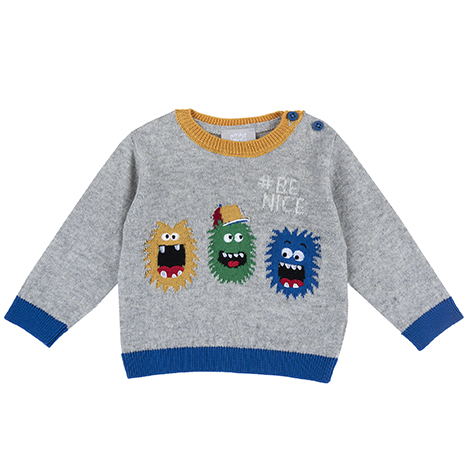 Pulover copii Chicco tricotat, 69516-61MFCO, gri Chicco imagine noua responsabilitatesociala.ro
