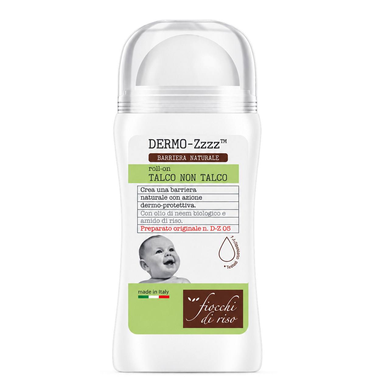 Roll-on protector Fiocchi di Riso Dermo-Zzzz Talco Non Talco, 60ml, 0luni+