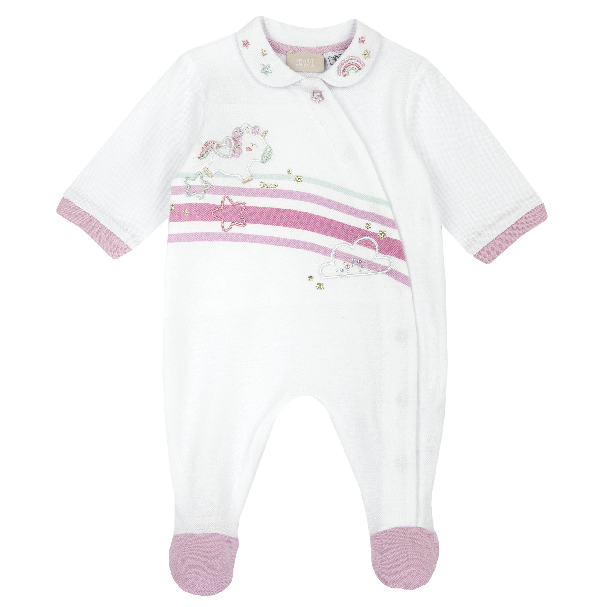 Salopeta bebe Chicco, alb cu roz, 27132-66MFCI