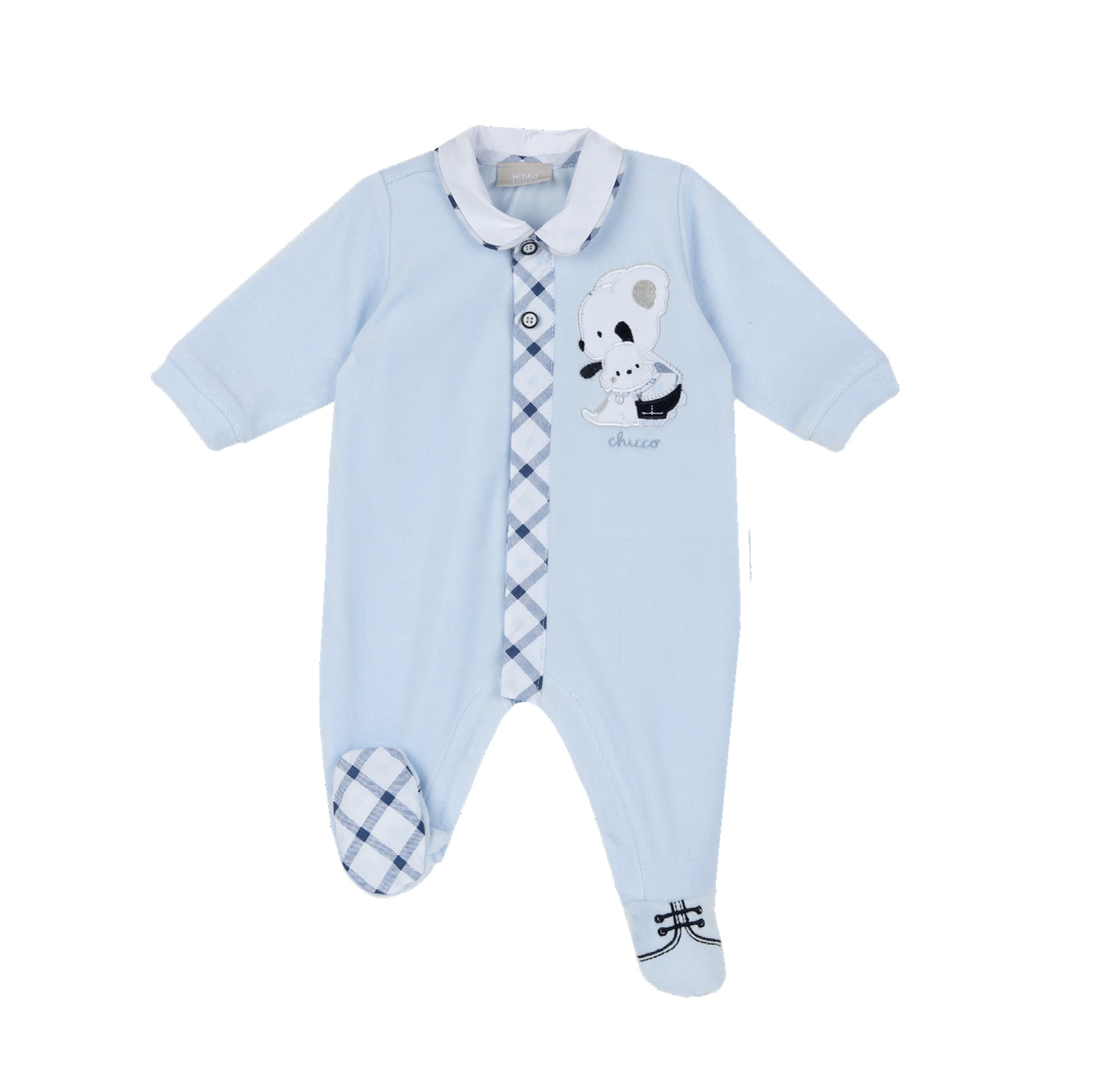 Salopeta bebe Chicco din velur, bleu, 02257 02257 imagine noua responsabilitatesociala.ro
