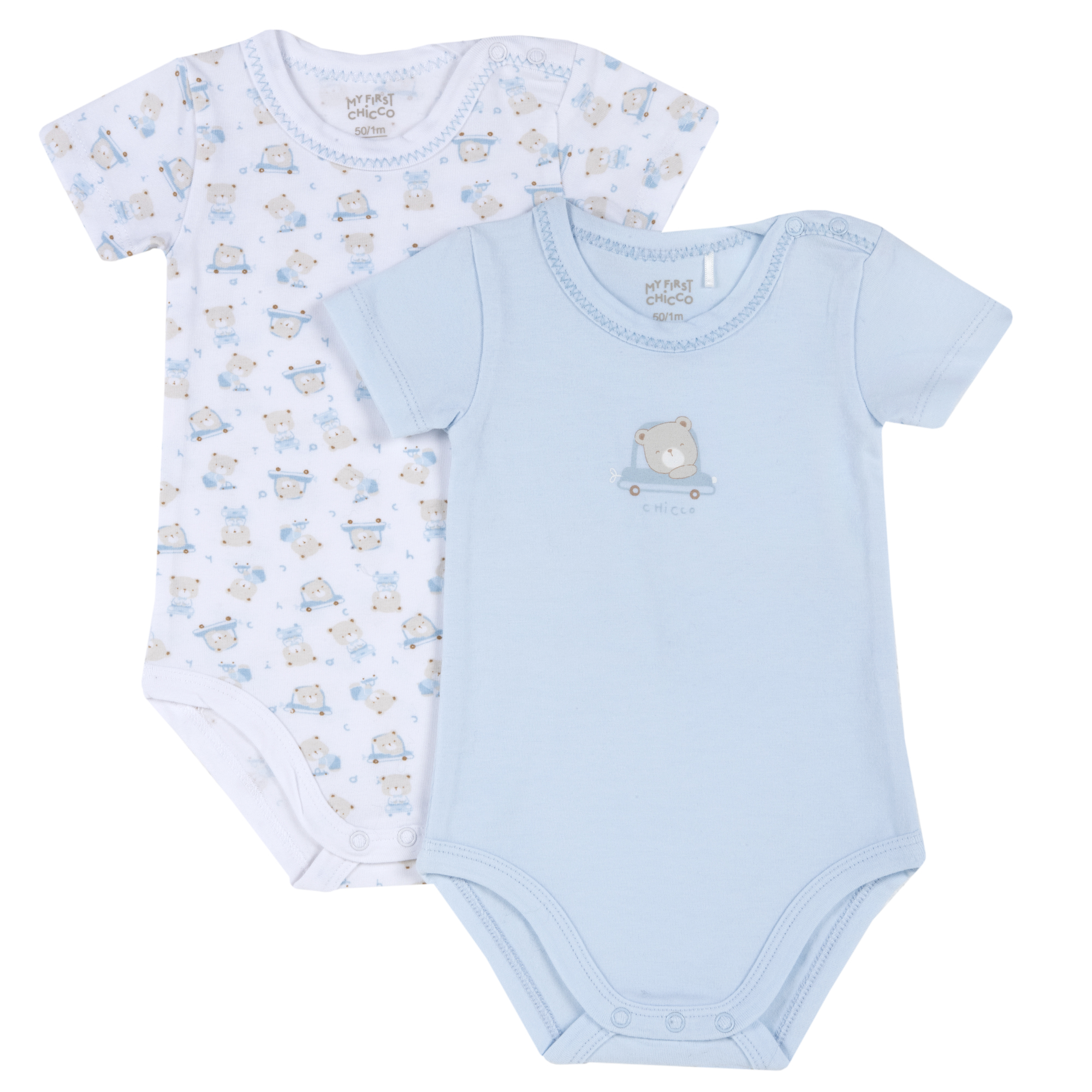 Salopeta bebe Chicco, set 2 buc, albastru, 11473