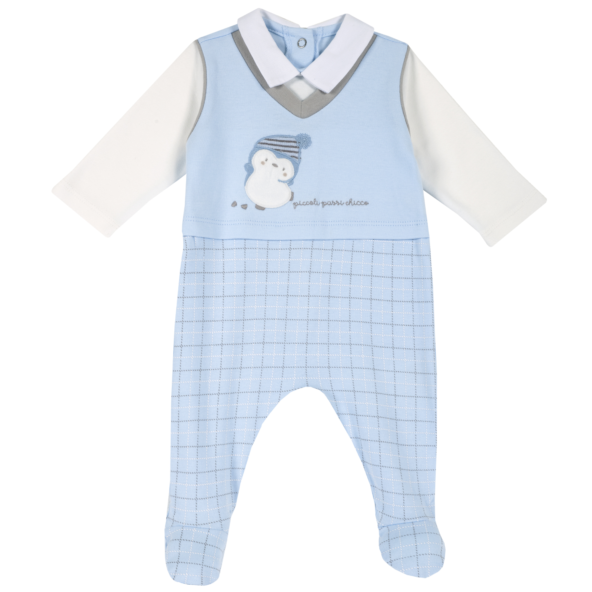 Salopeta bebe jerse Chicco, botosei, albastru, 21857