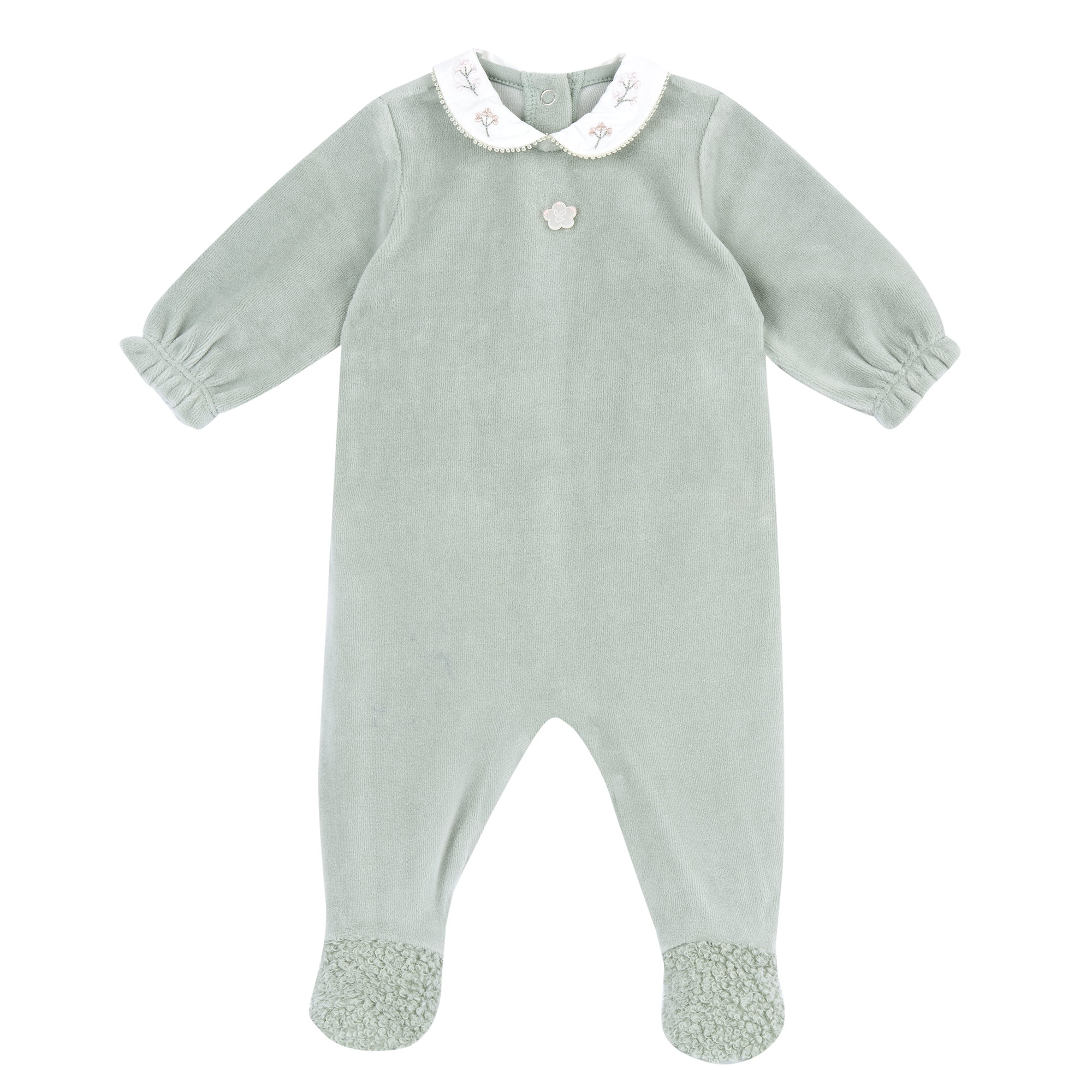 Salopeta bebelusi Chicco din velur, Verde, 02623-71MFCI
