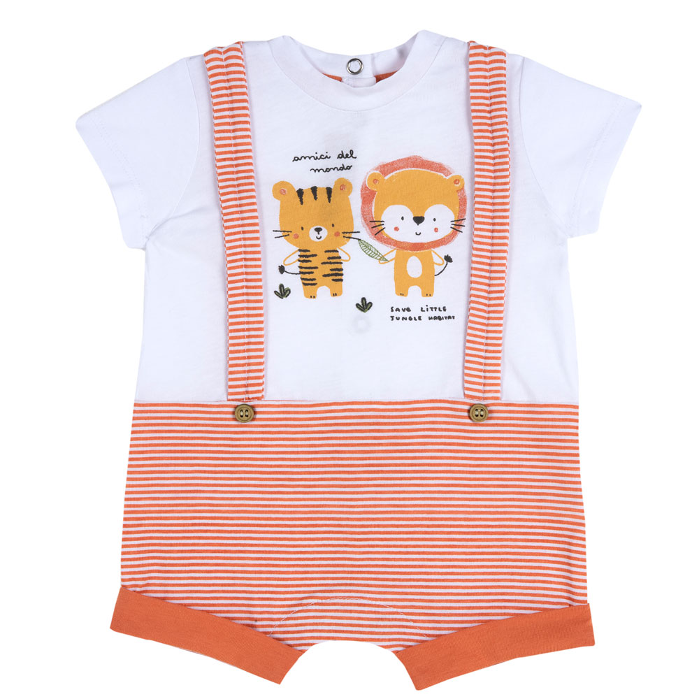 Salopeta copii Chicco, pantaloni scurti, portocaliu cu model, 50868 50868 imagine noua
