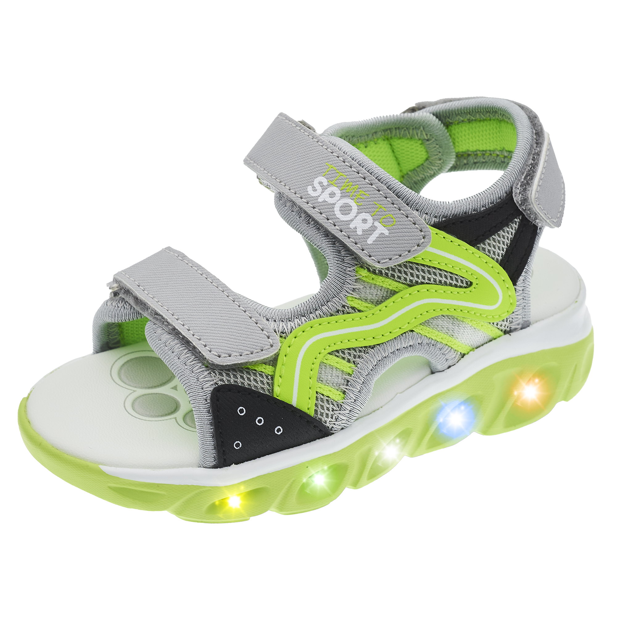 Sandale Copii Cu Luminite Chicco Coel, Gri Inchis, 71161-66p