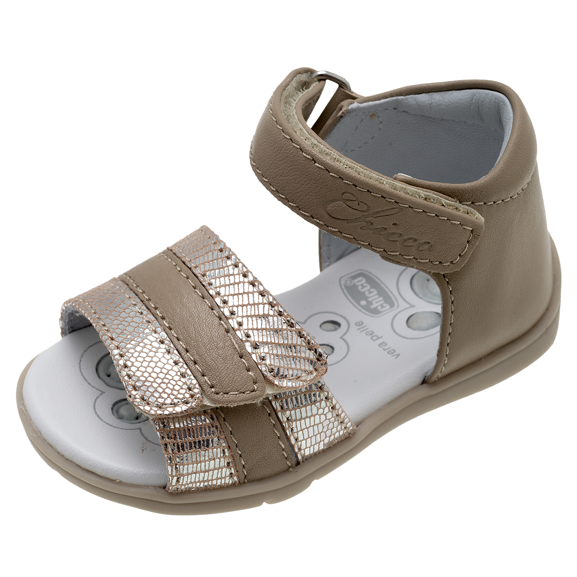 Sandale fetite Chicco Ginevras, piele bej, 61480