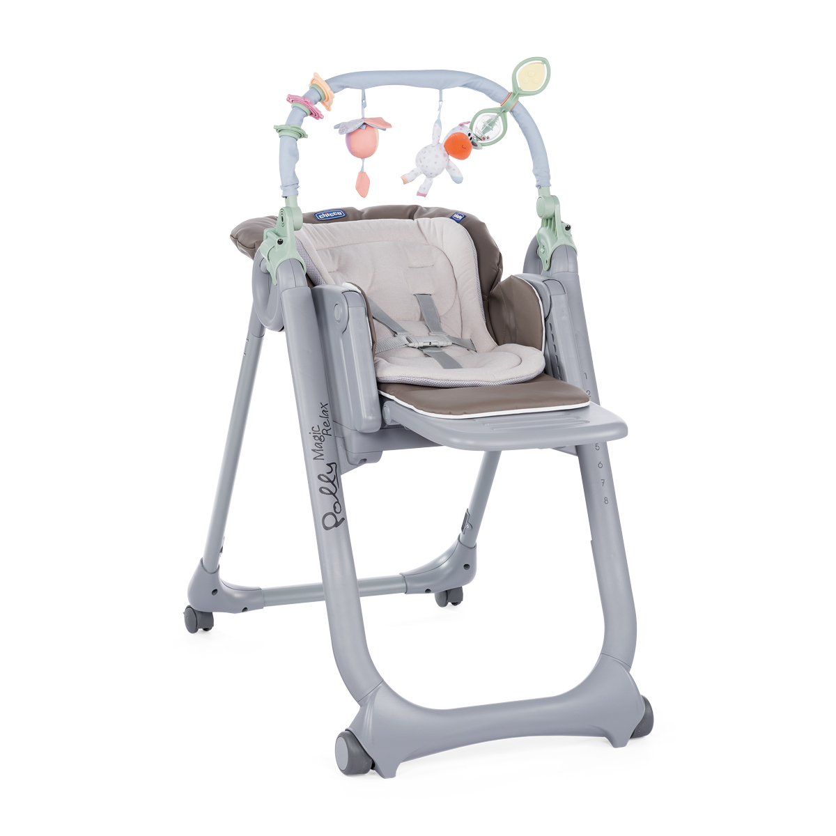 Scaun de masa Chicco Polly Magic Relax, Dove Grey, 0luni+