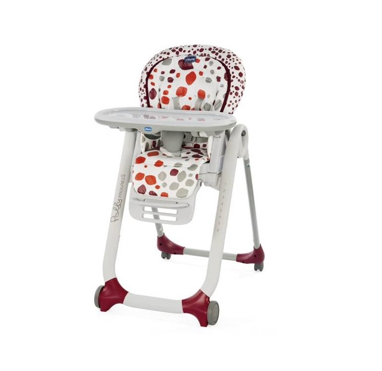 Scaun de masa Chicco Polly Progres 5 in 1, Cherry (Multicolor), 0 luni+