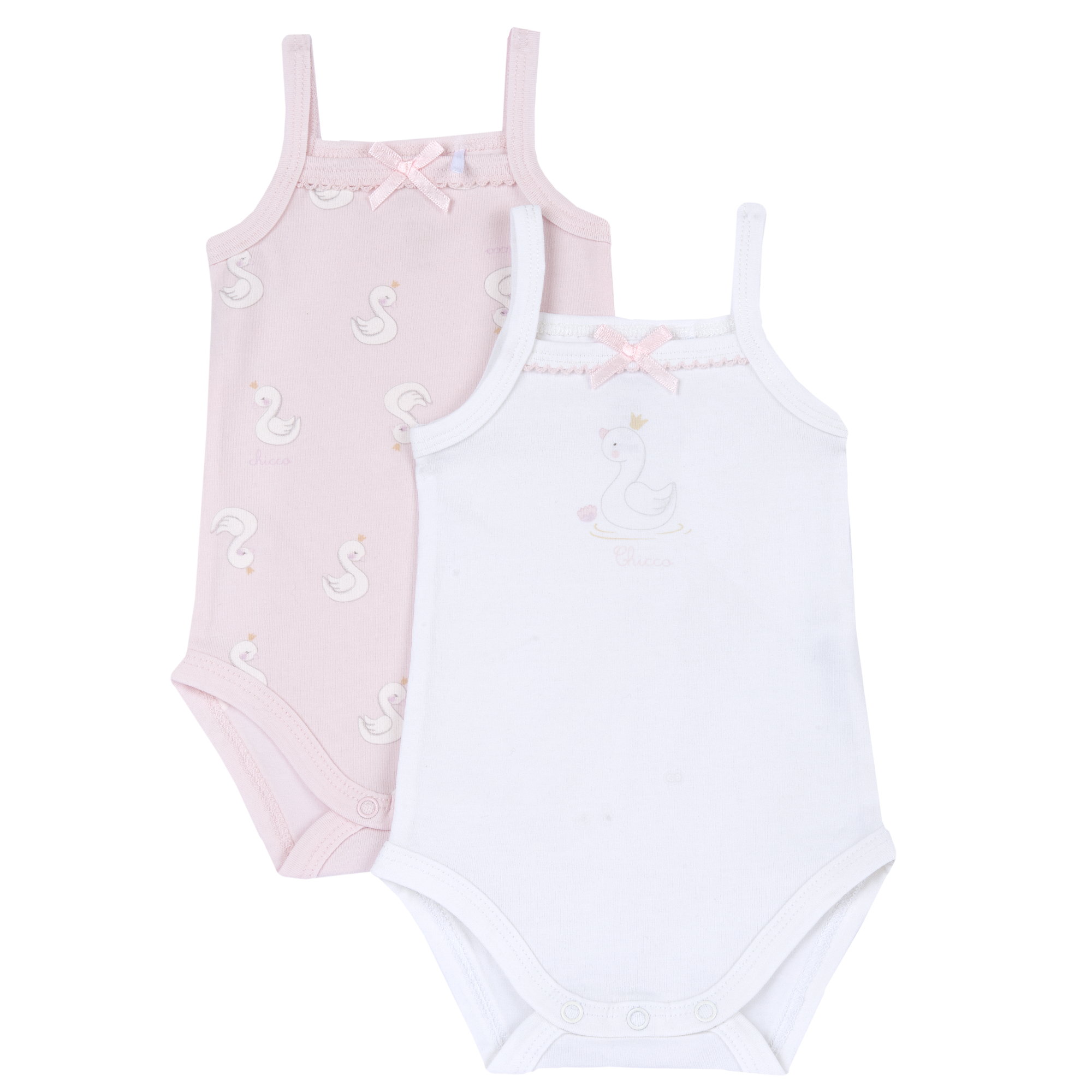 Set 2x body Chicco cu bretele, Roz, 11692-66MFCI