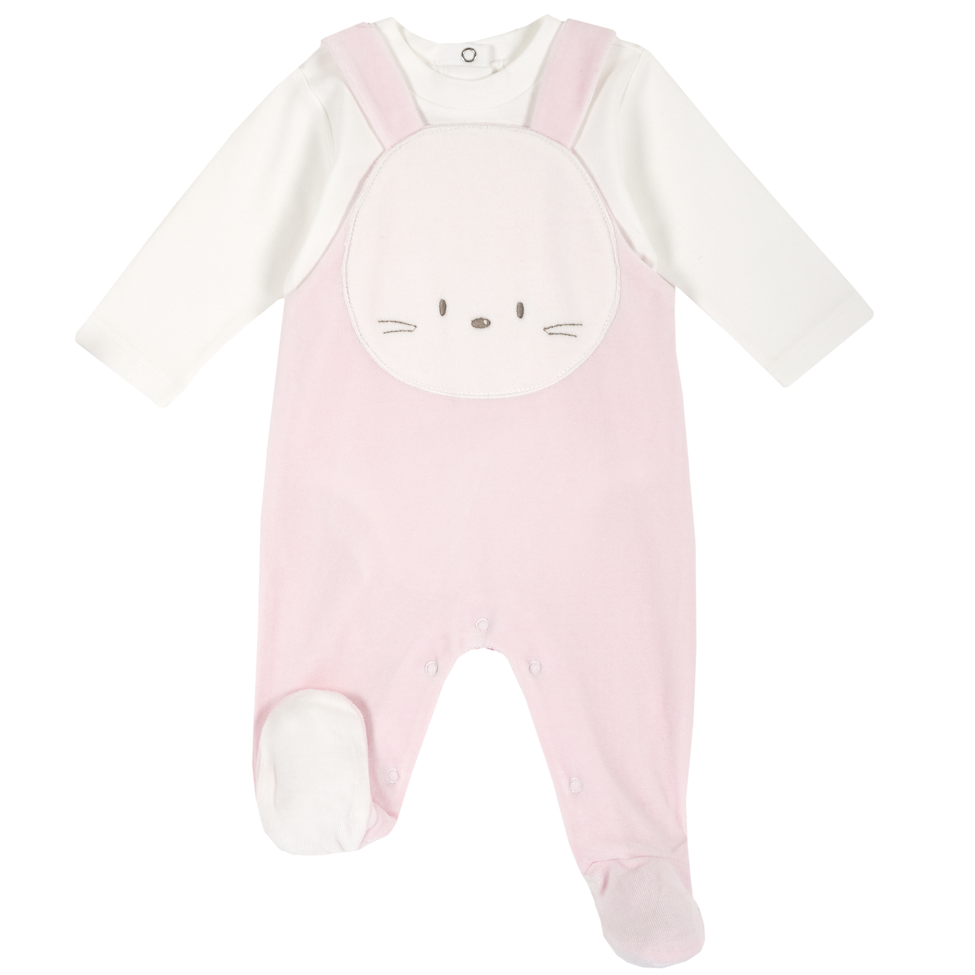 Set body si salopeta bebe chicco, botosei, maneca lunga, roz, 77948 