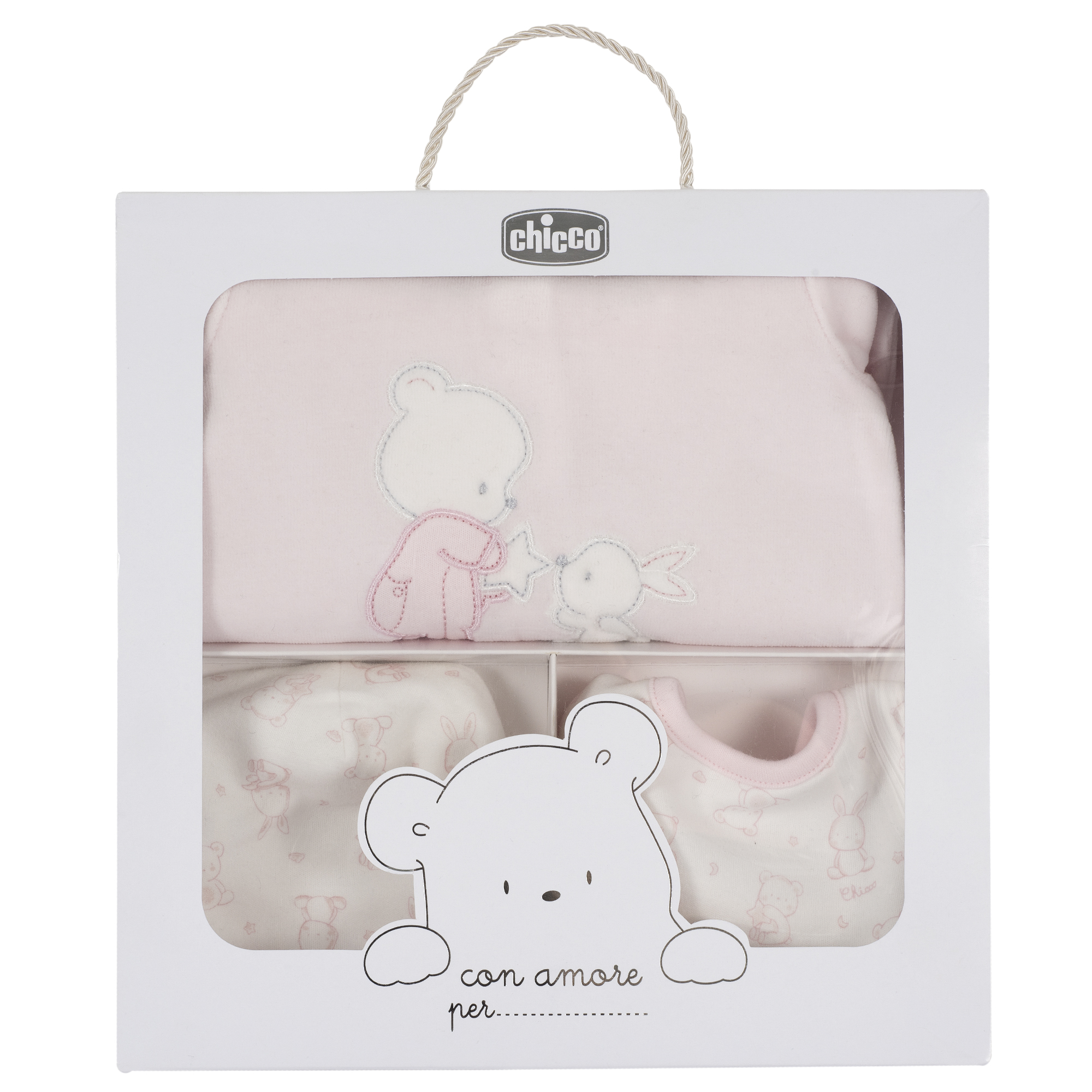 Set cadou fashion chicco, salopeta, caciula si bavea, roz, 77979