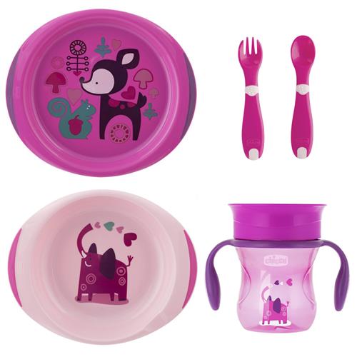 Set complet hranire Chicco, Girl, 12luni+ CHICCO