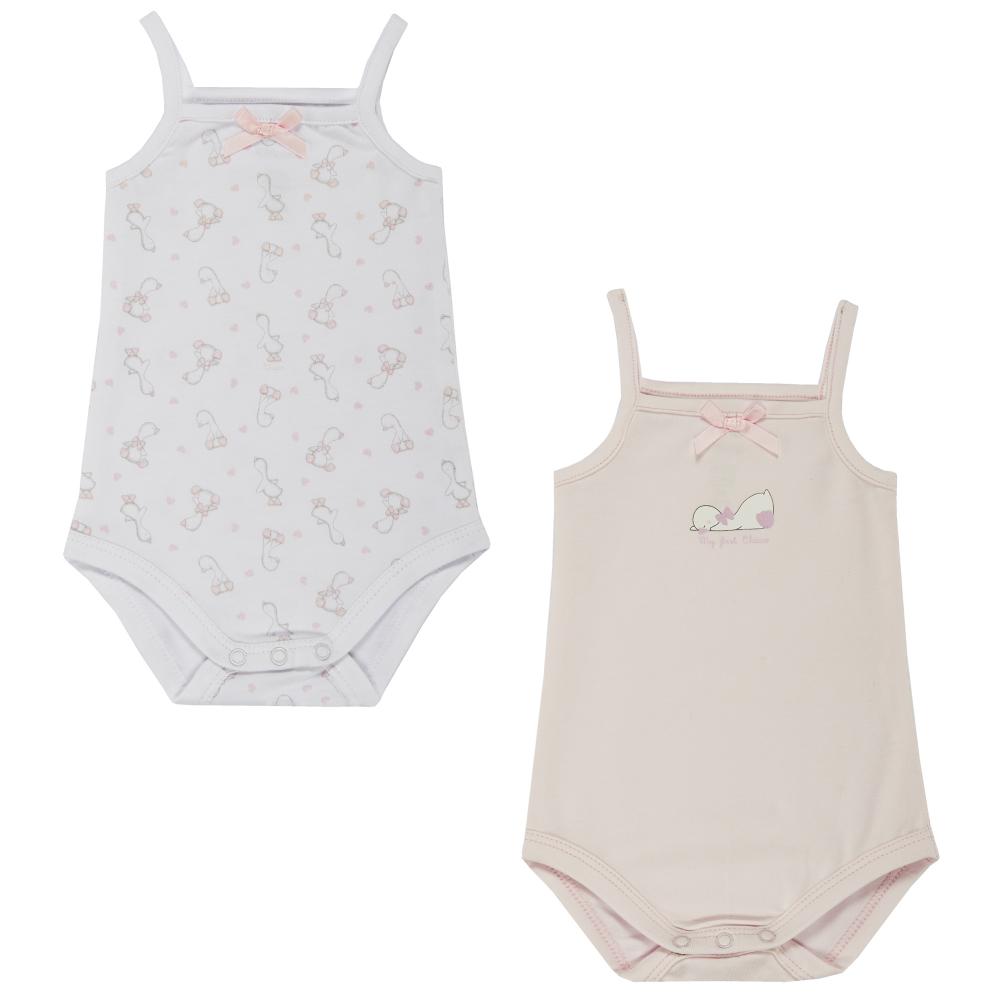 set doua bucati body copii chicco, inchidere scutec, alb cu roz