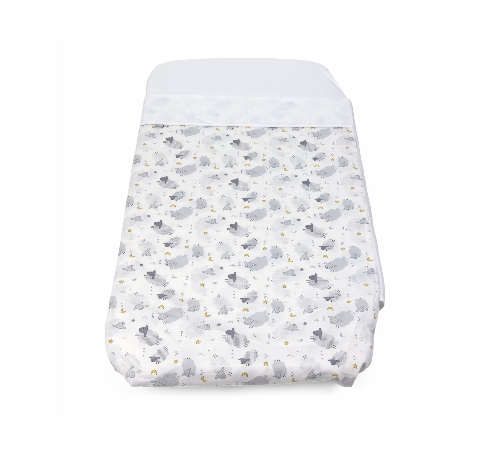 Set lenjerie patut Chicco Next2Me Forever, Grey Sheep, 0luni+