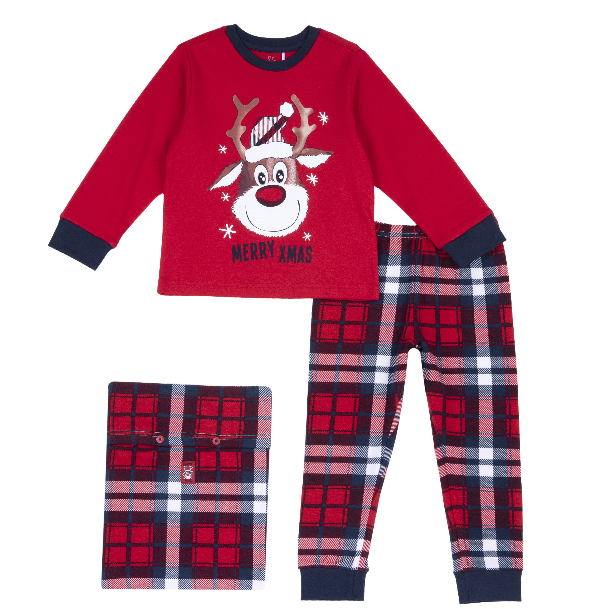 Set pijama baieti Chicco pentru Craciun, Rosu, 31455-65MC My First Christmas