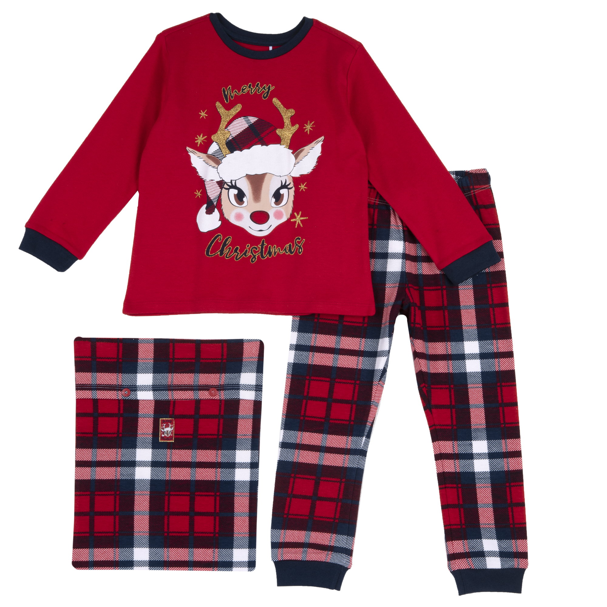 Set pijama fetite Chicco pentru Craciun, Rosu, 31450-65MC chicco.ro imagine noua responsabilitatesociala.ro