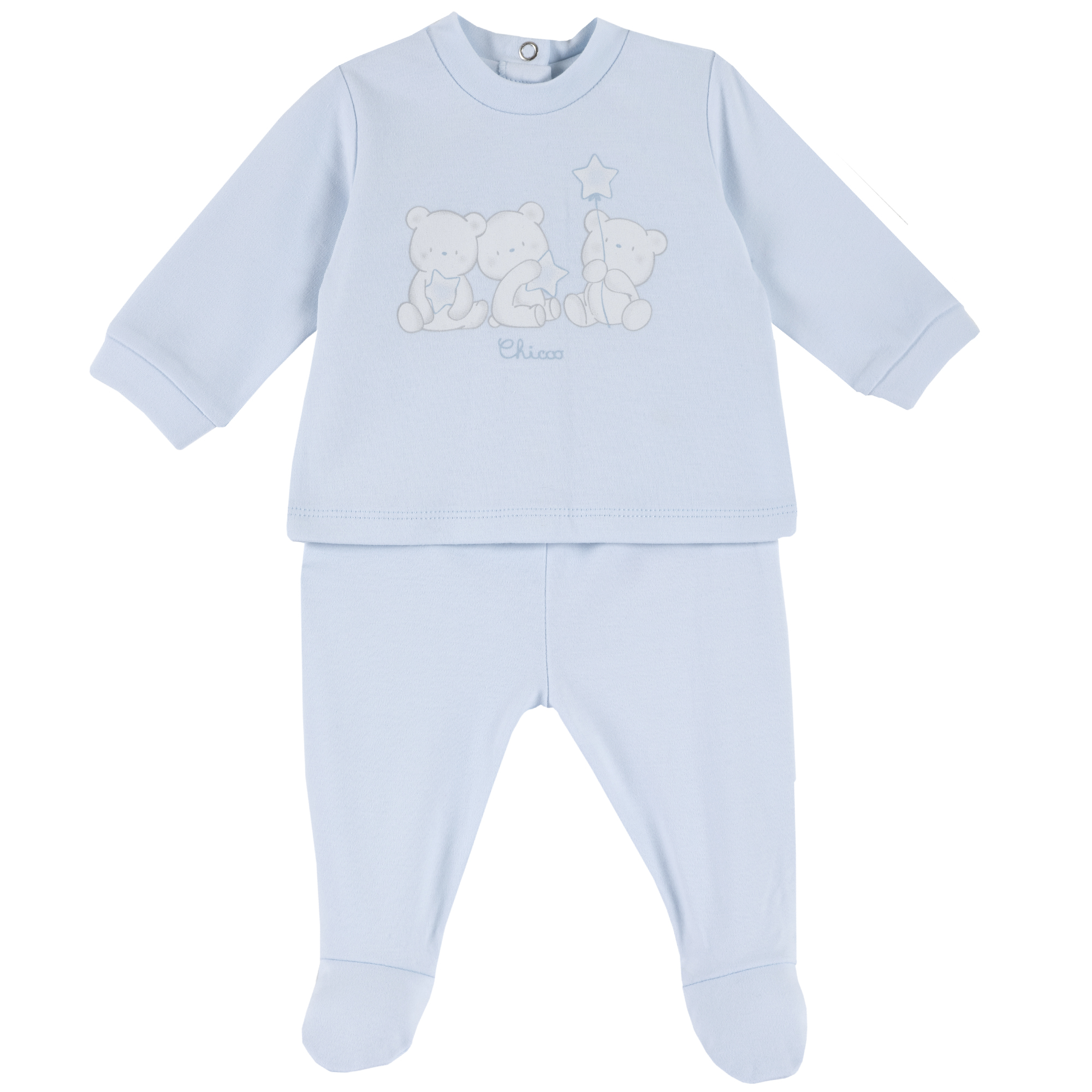 Set tricou si pantaloni Chicco, botosei incorporati, imprimeu animalute, 77967