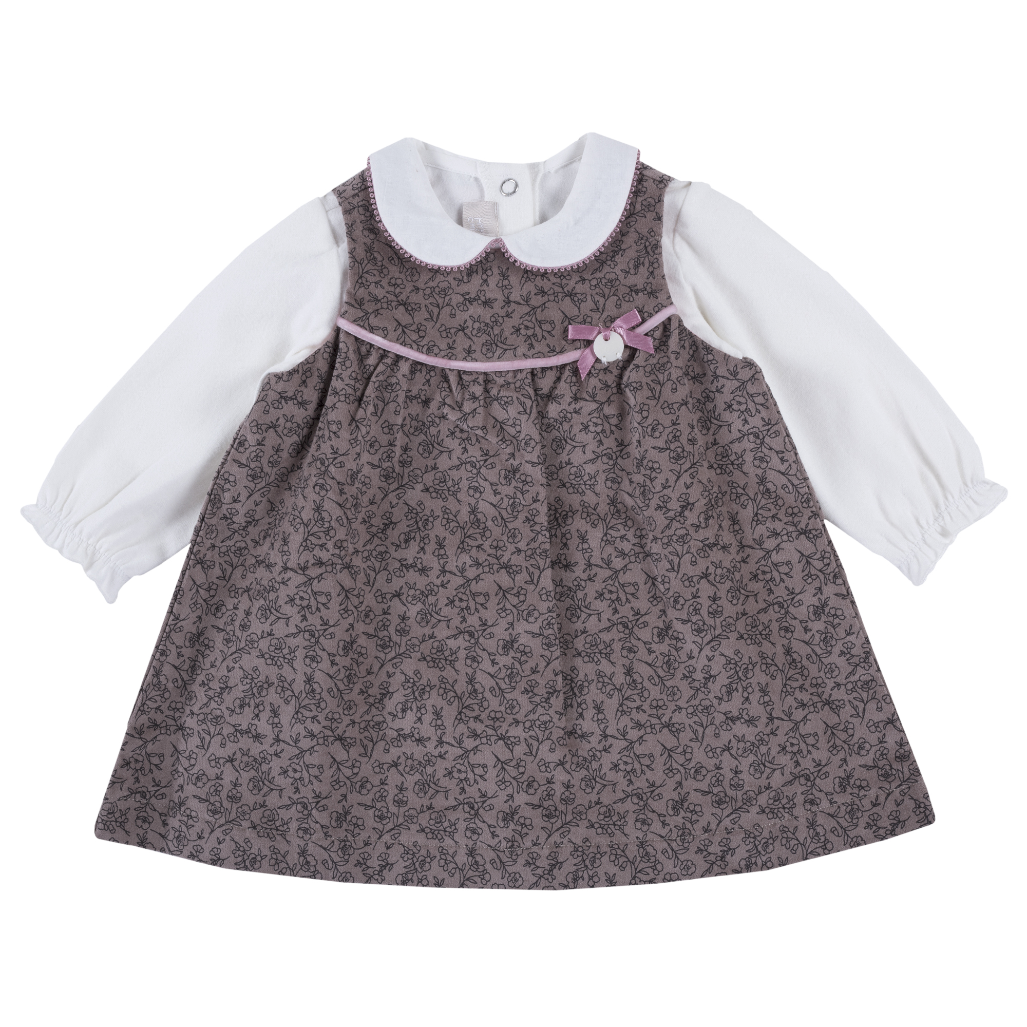 Set bluza copii si sarafan Chicco, maro cu albastru, 73692