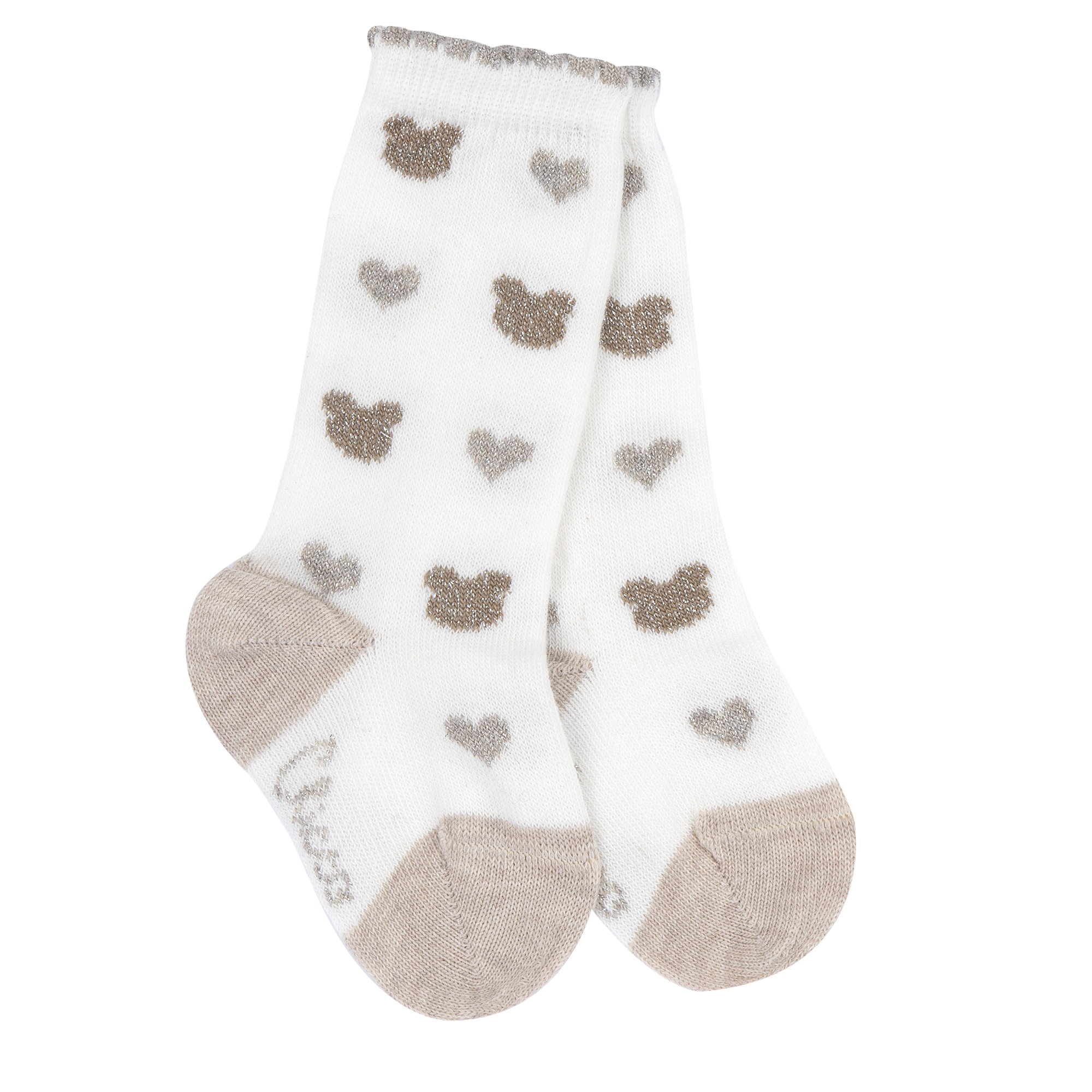 Sosete lungi bebe Chicco, Bej cu alb, 00115-69MFCO