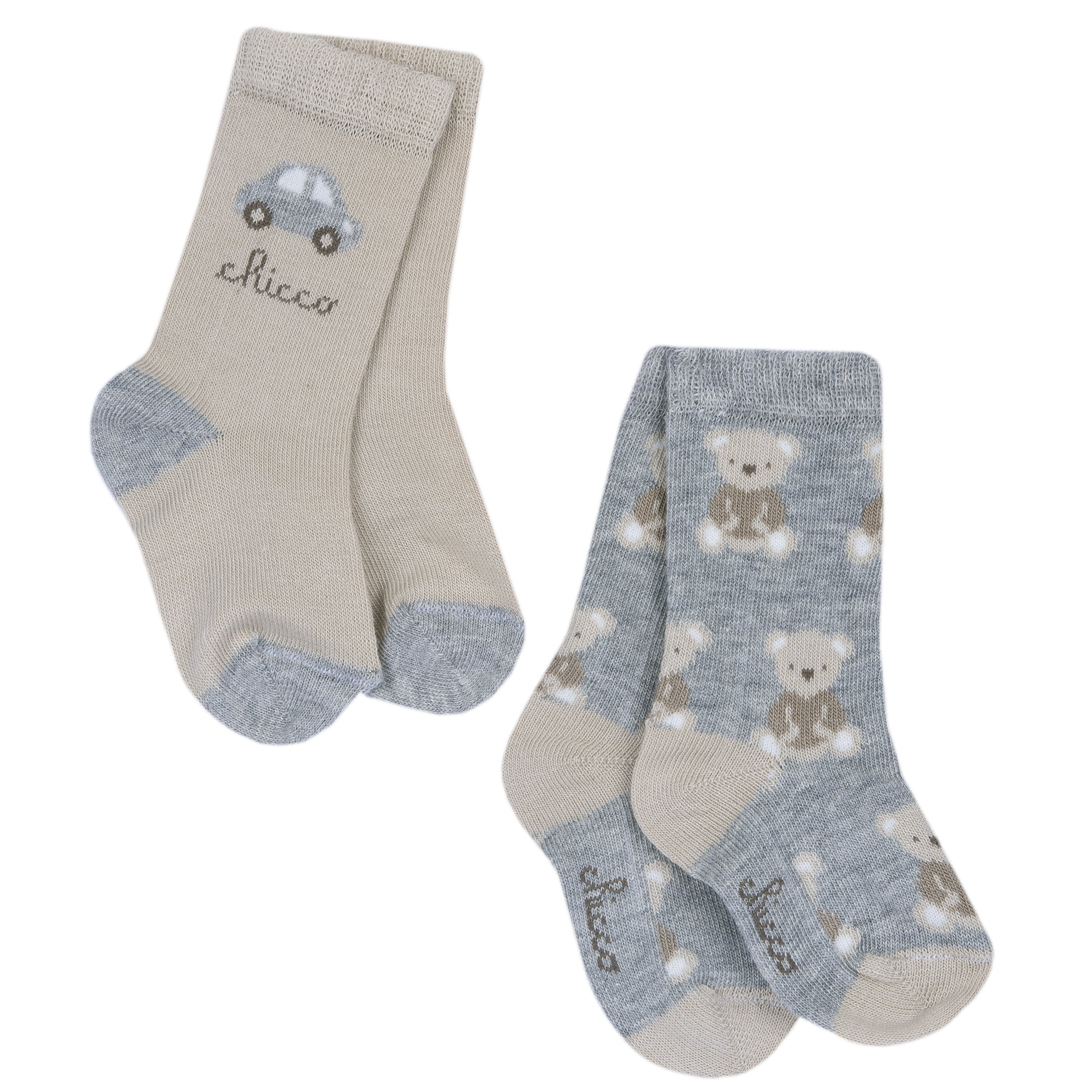 Sosete lungi bebe Chicco, Bej cu model, 00281-69MFCO