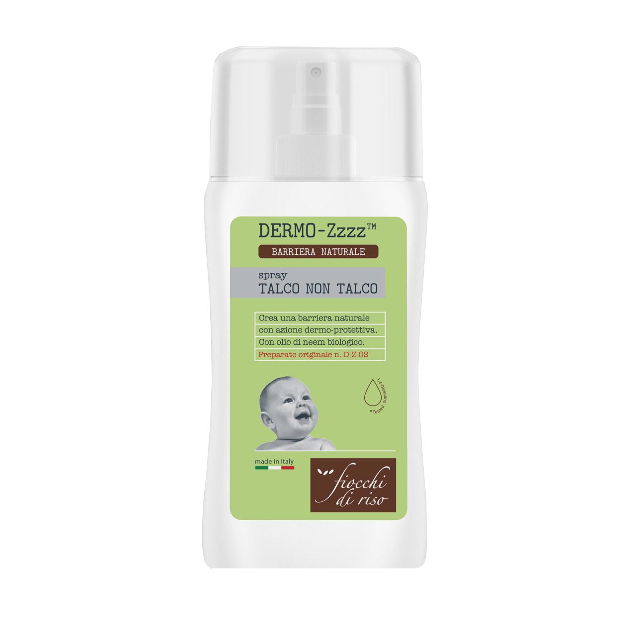 Spray protector pentru copii Fiocchi di Riso Dermo-Zzzz Talco Non Talco, 100 ml